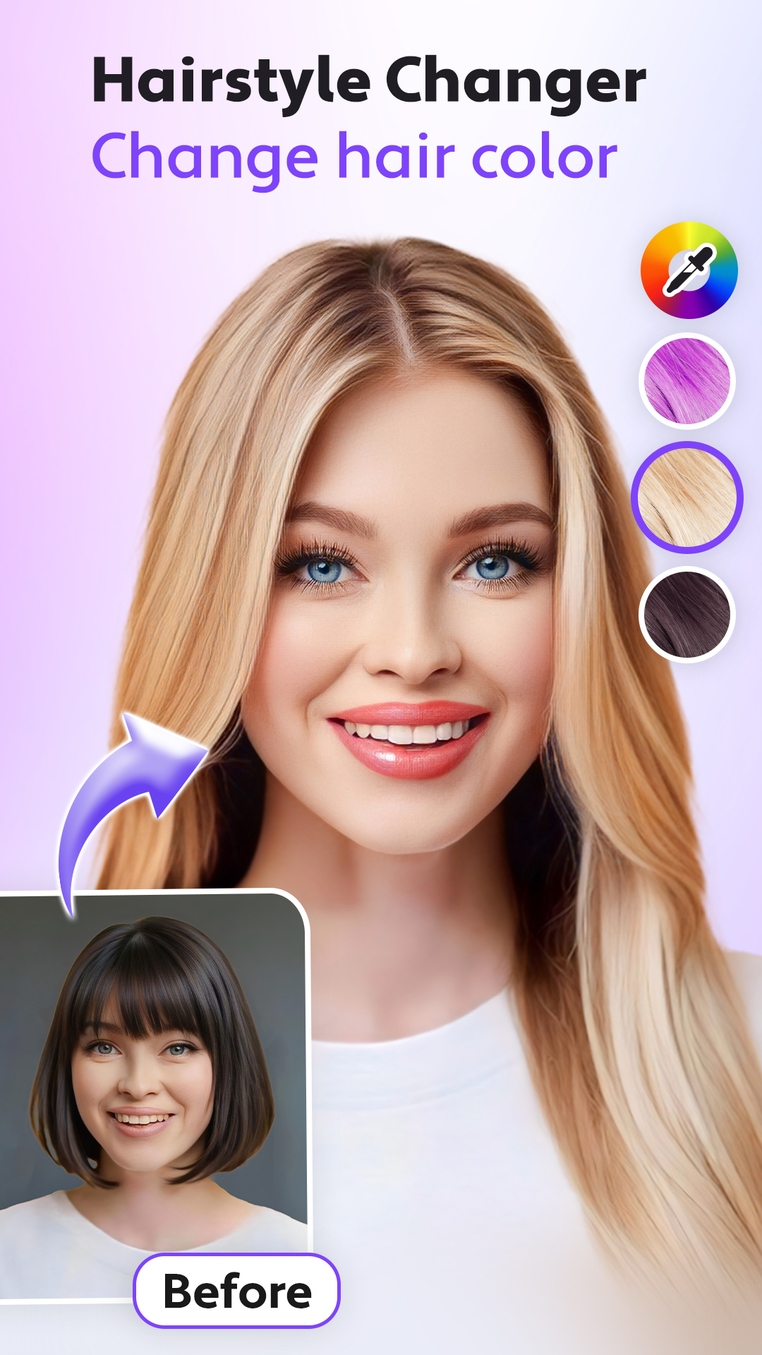 اسکرین شات 1 برنامه Hair Editor, Hair Cut Filter