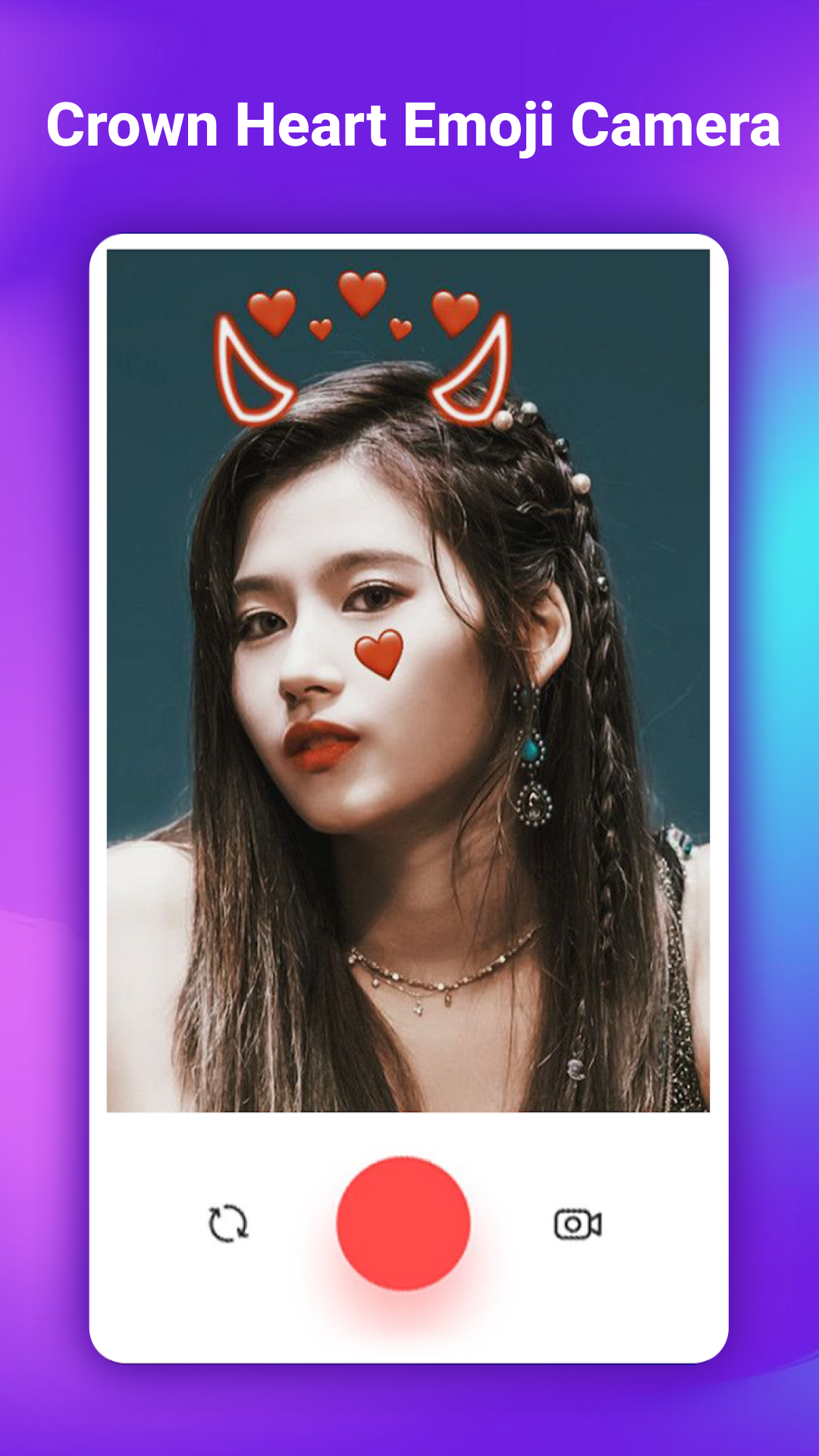 اسکرین شات 7 برنامه Crown Heart Emoji Camera