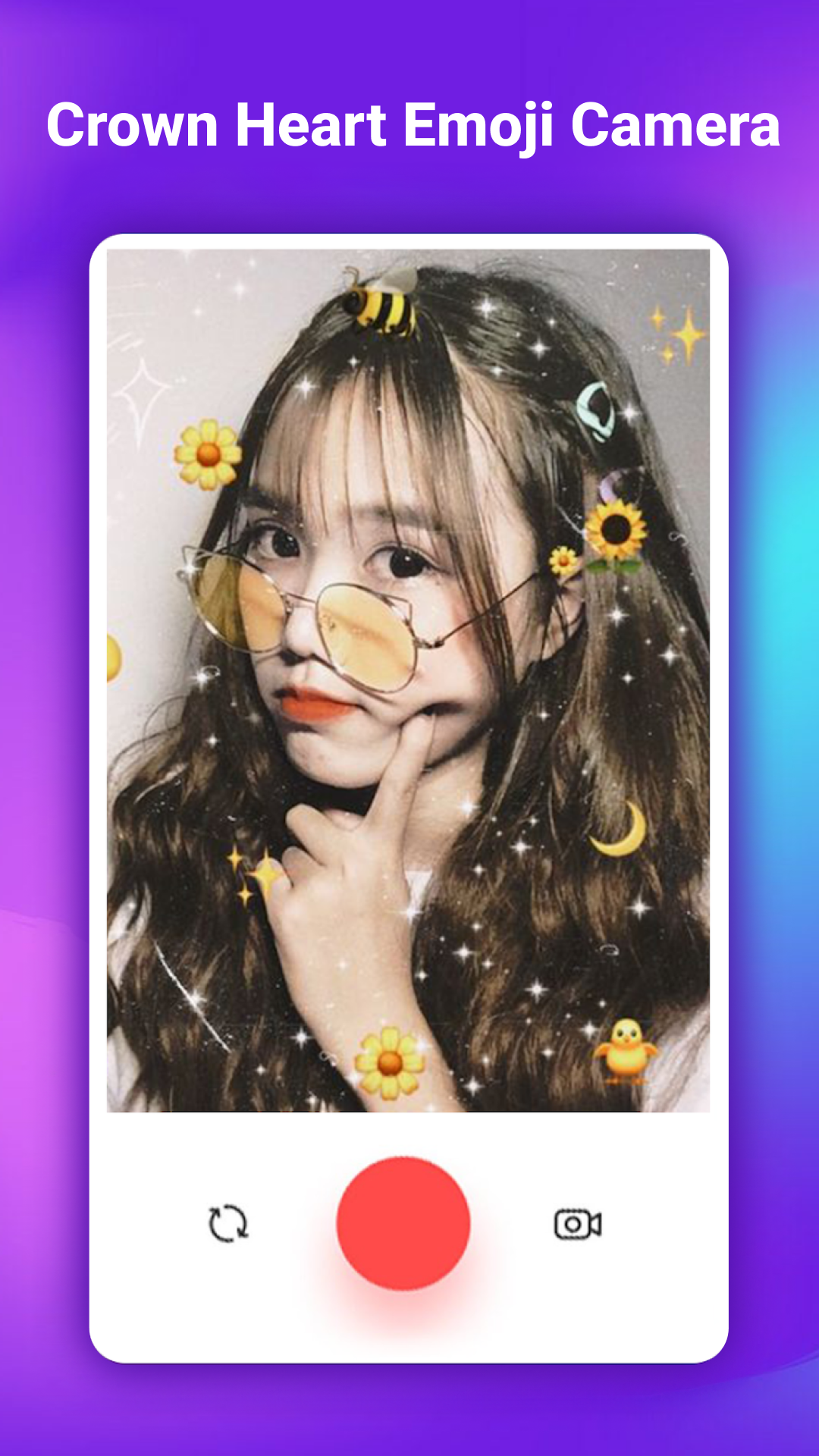 اسکرین شات 3 برنامه Crown Heart Emoji Camera