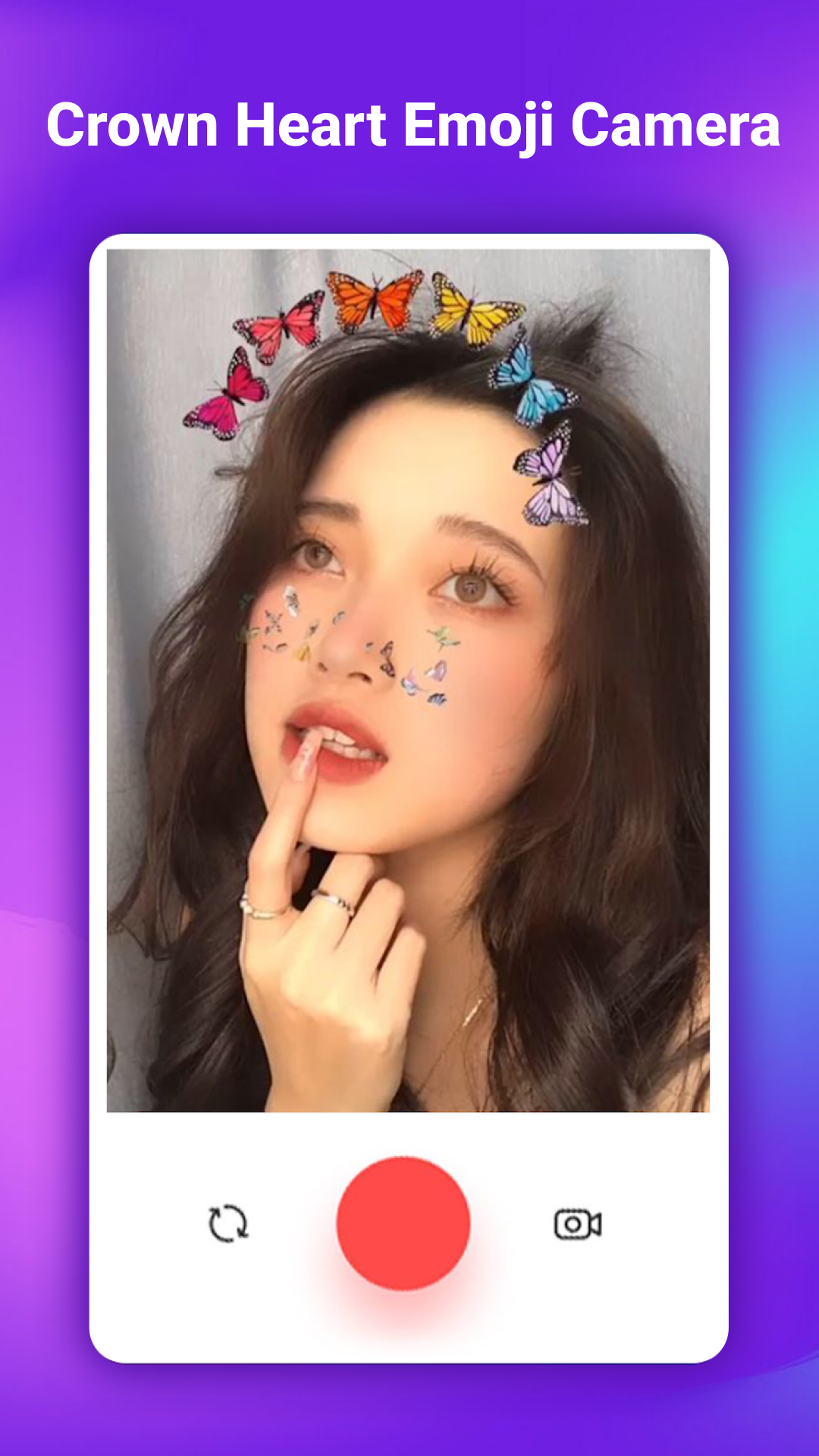 اسکرین شات 5 برنامه Crown Heart Emoji Camera