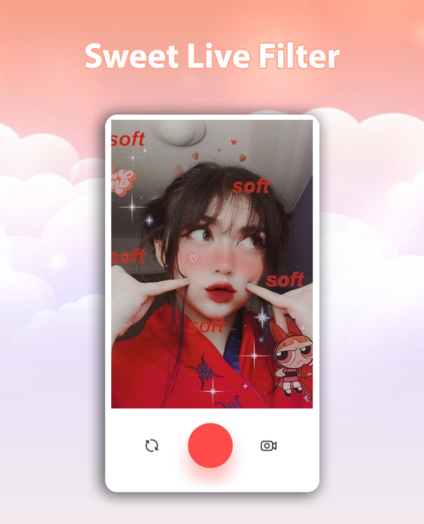 اسکرین شات 1 برنامه Sweet Live Filter Face Camera