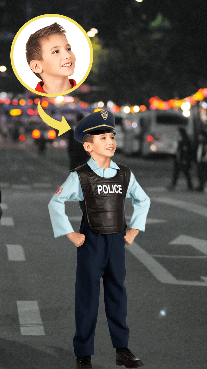 اسکرین شات 5 برنامه Kids Police Suit Photo Editor