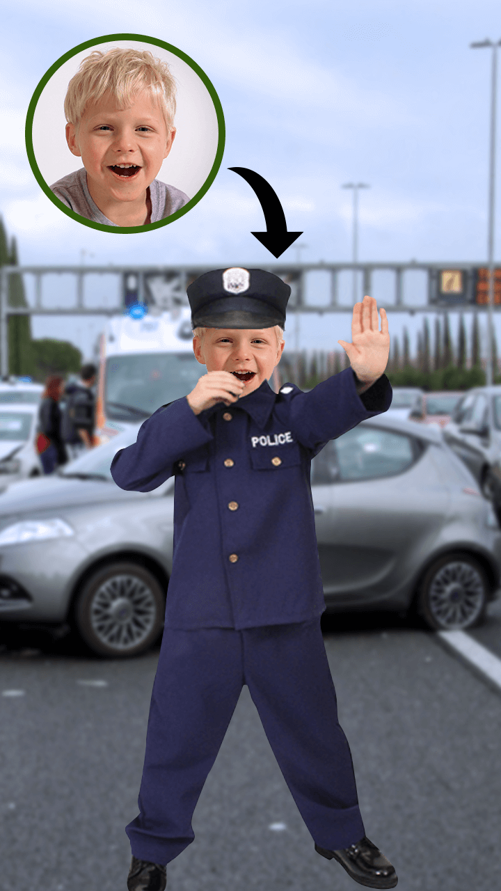 اسکرین شات 3 برنامه Kids Police Suit Photo Editor