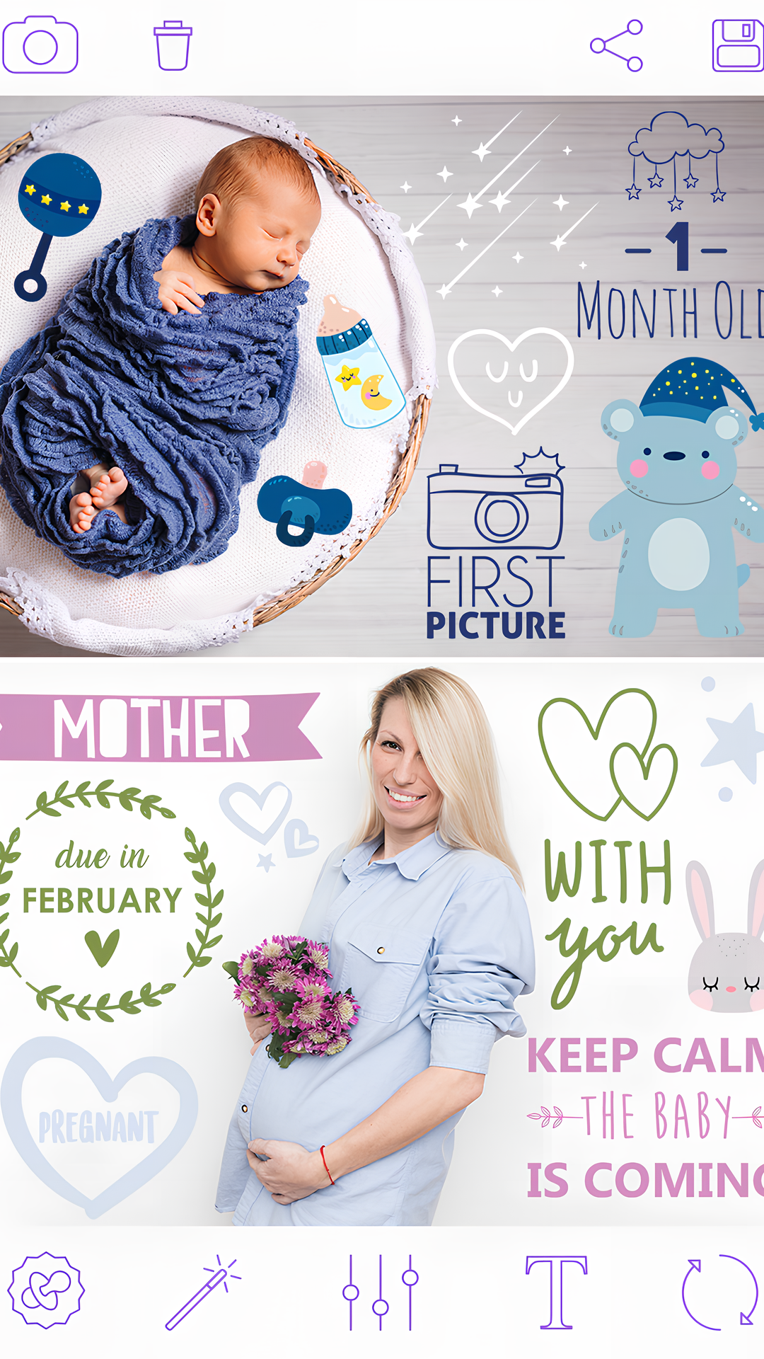 اسکرین شات 4 برنامه Baby Pics App - Baby Photo Art