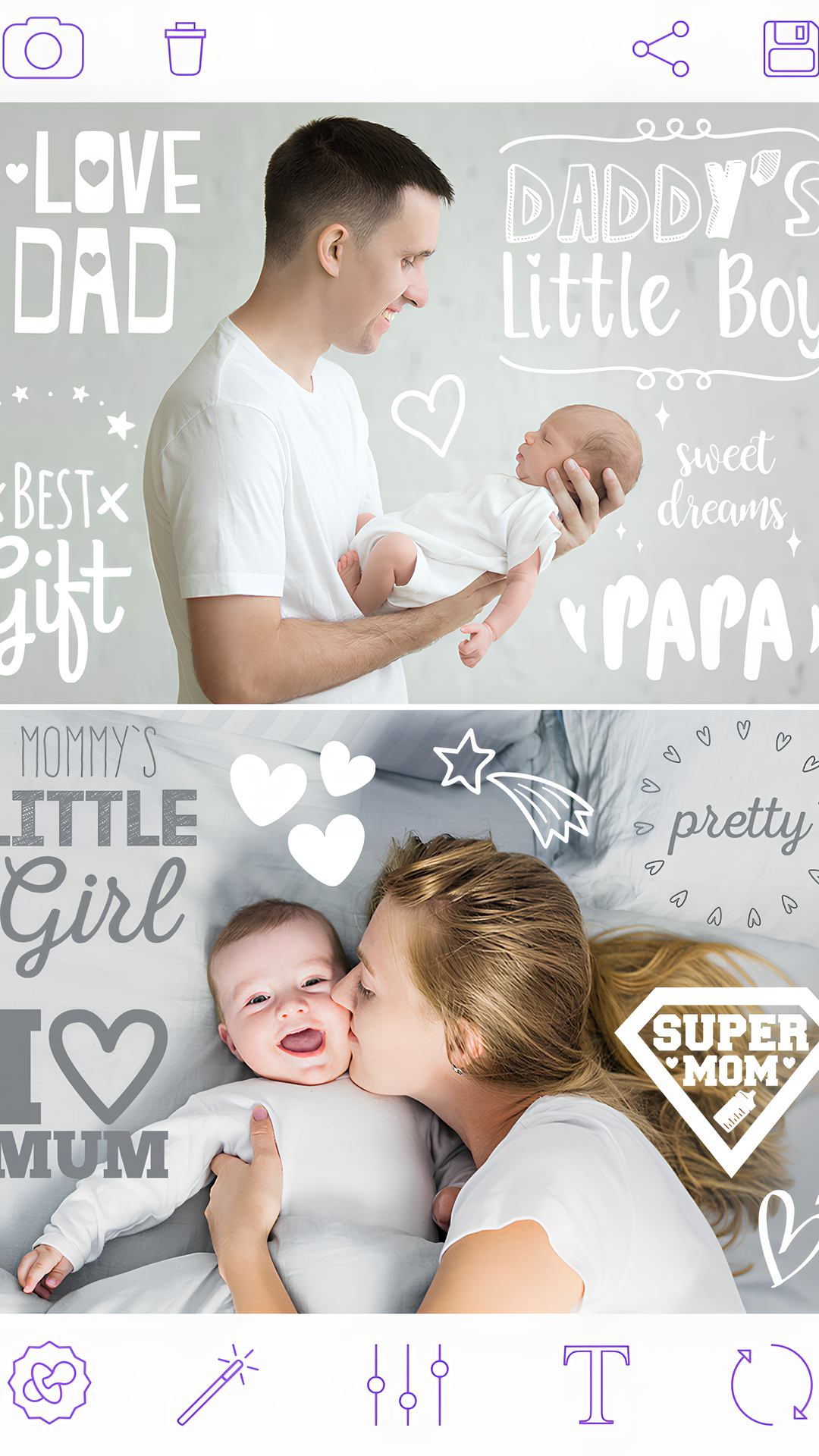 اسکرین شات 2 برنامه Baby Pics App - Baby Photo Art