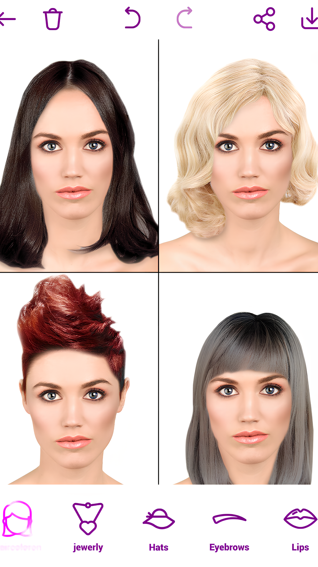 اسکرین شات 1 برنامه Hairstyles for your face