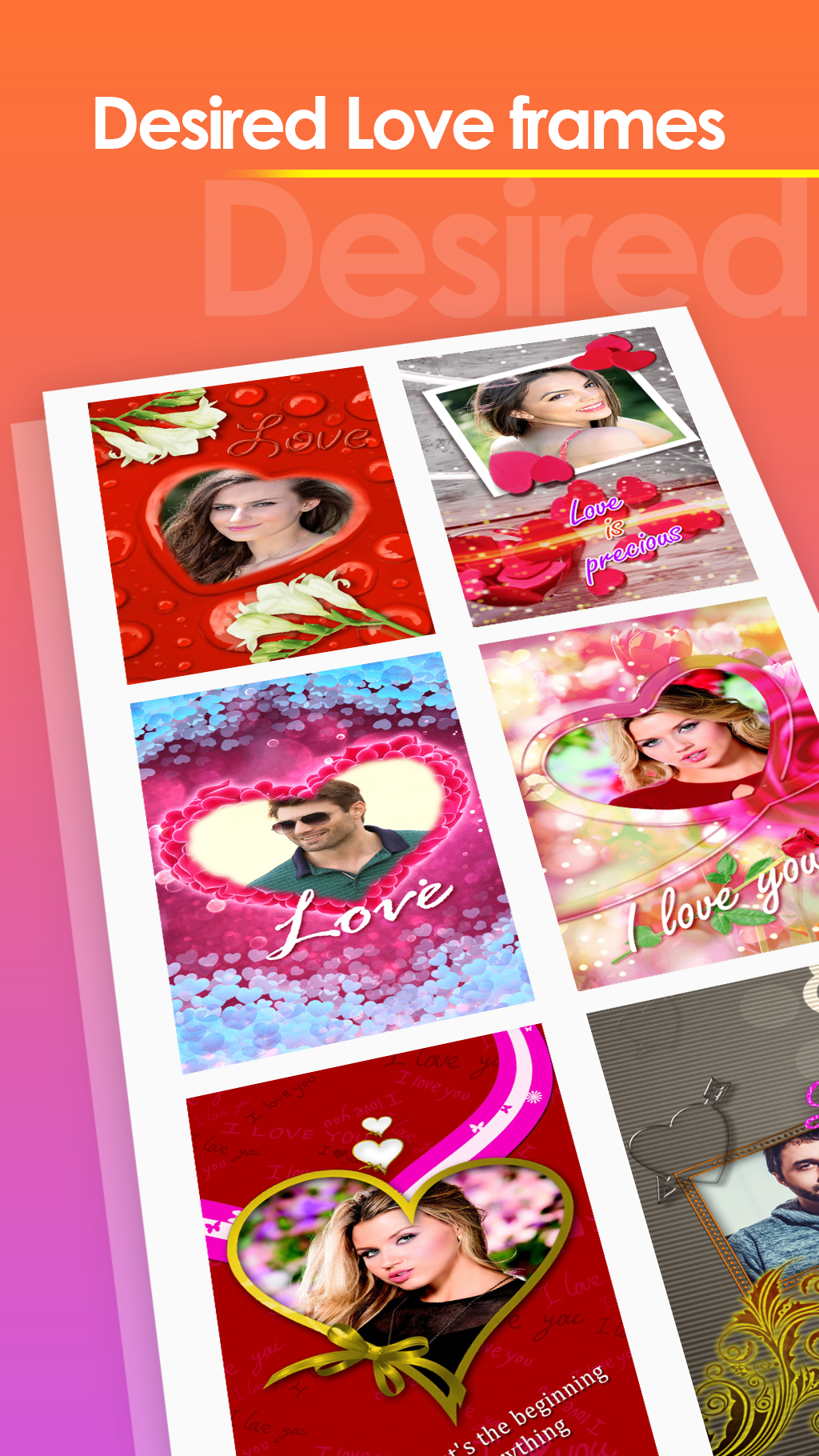 اسکرین شات 1 برنامه Love Photo Frames
