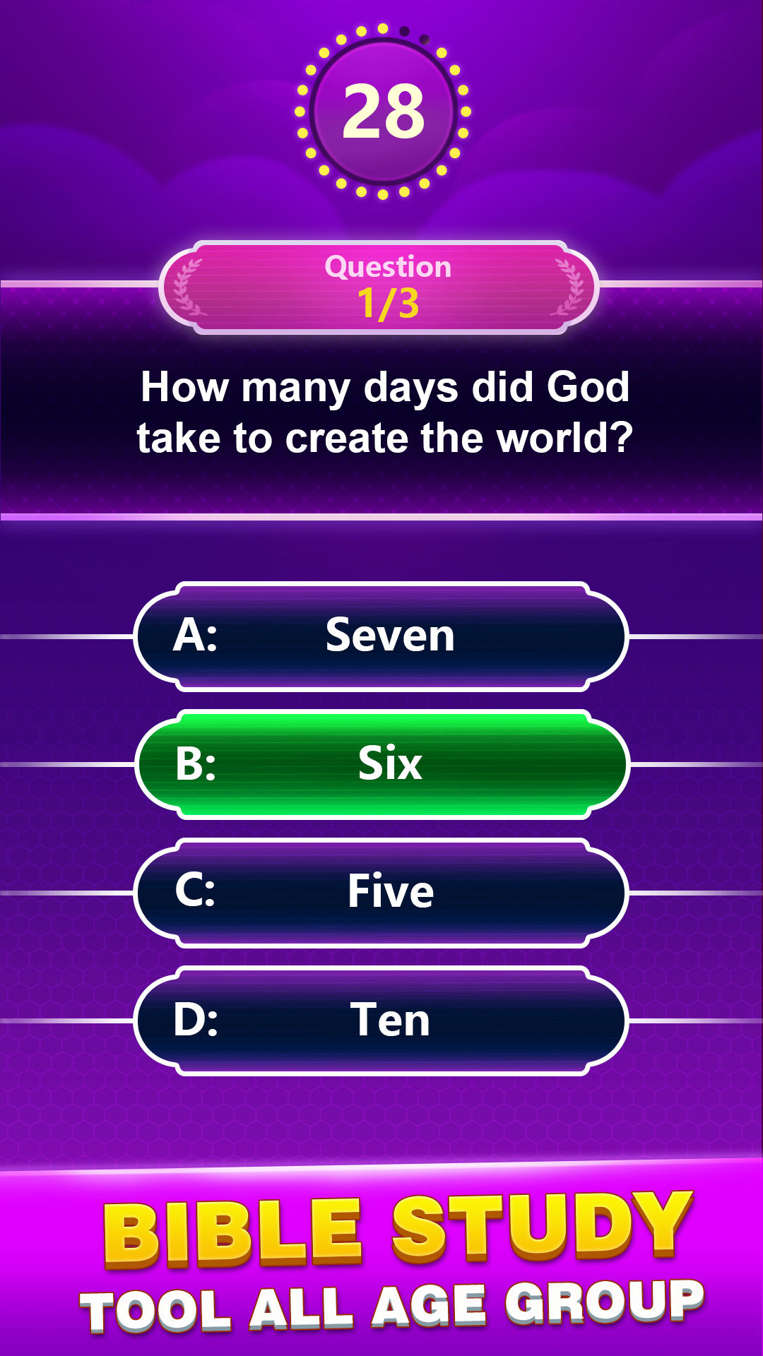اسکرین شات 1 بازی Bible Trivia - Word Quiz Game
