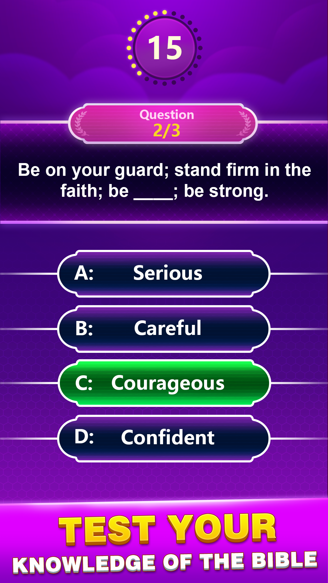 اسکرین شات 3 بازی Bible Trivia - Word Quiz Game