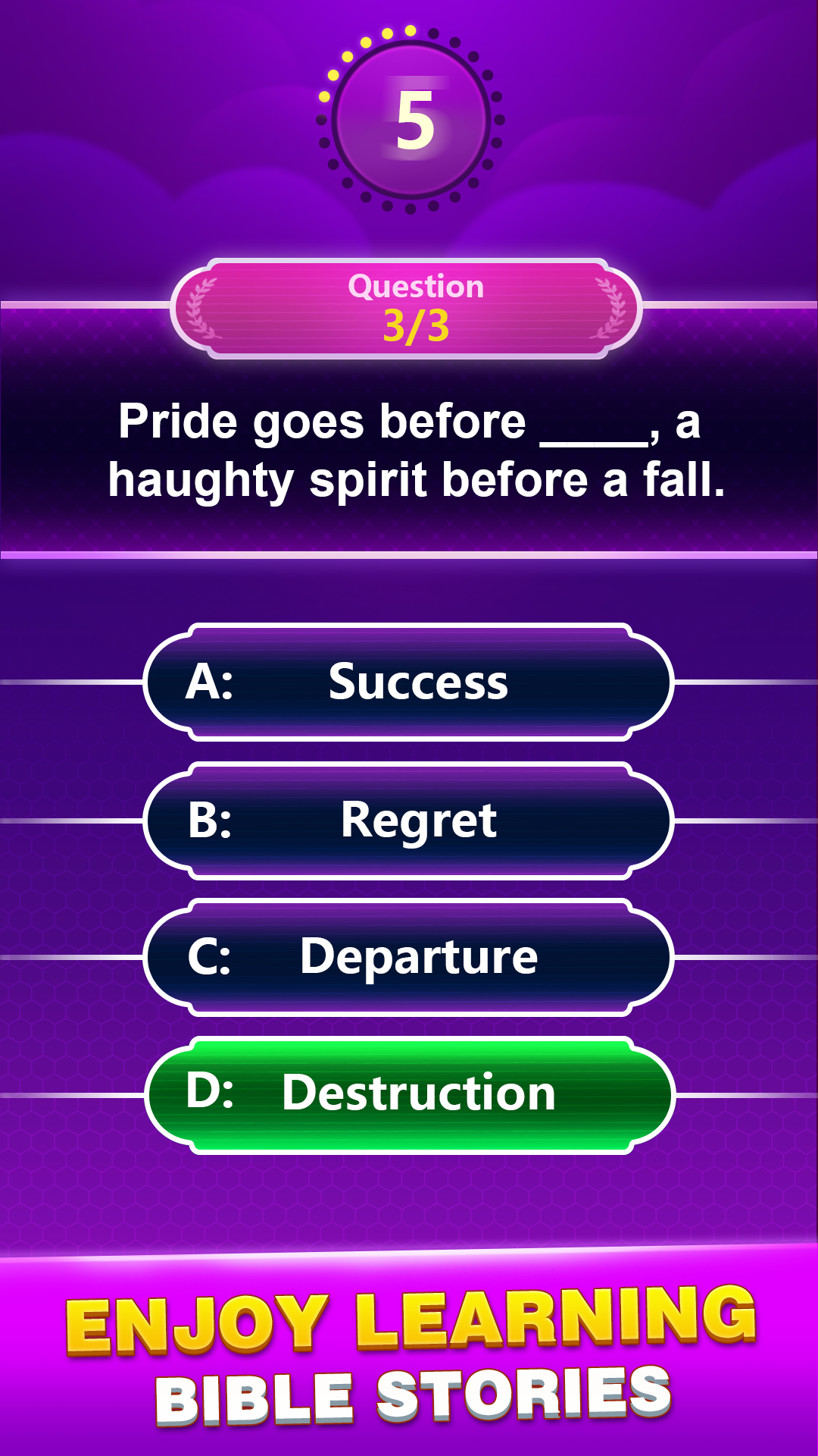 اسکرین شات 4 بازی Bible Trivia - Word Quiz Game