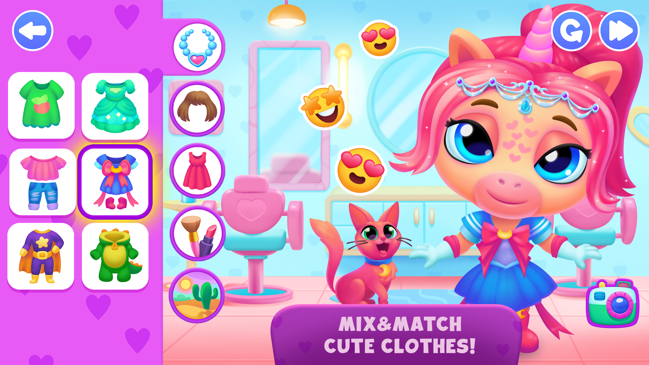 اسکرین شات 3 بازی Unicorn Dress up games kids