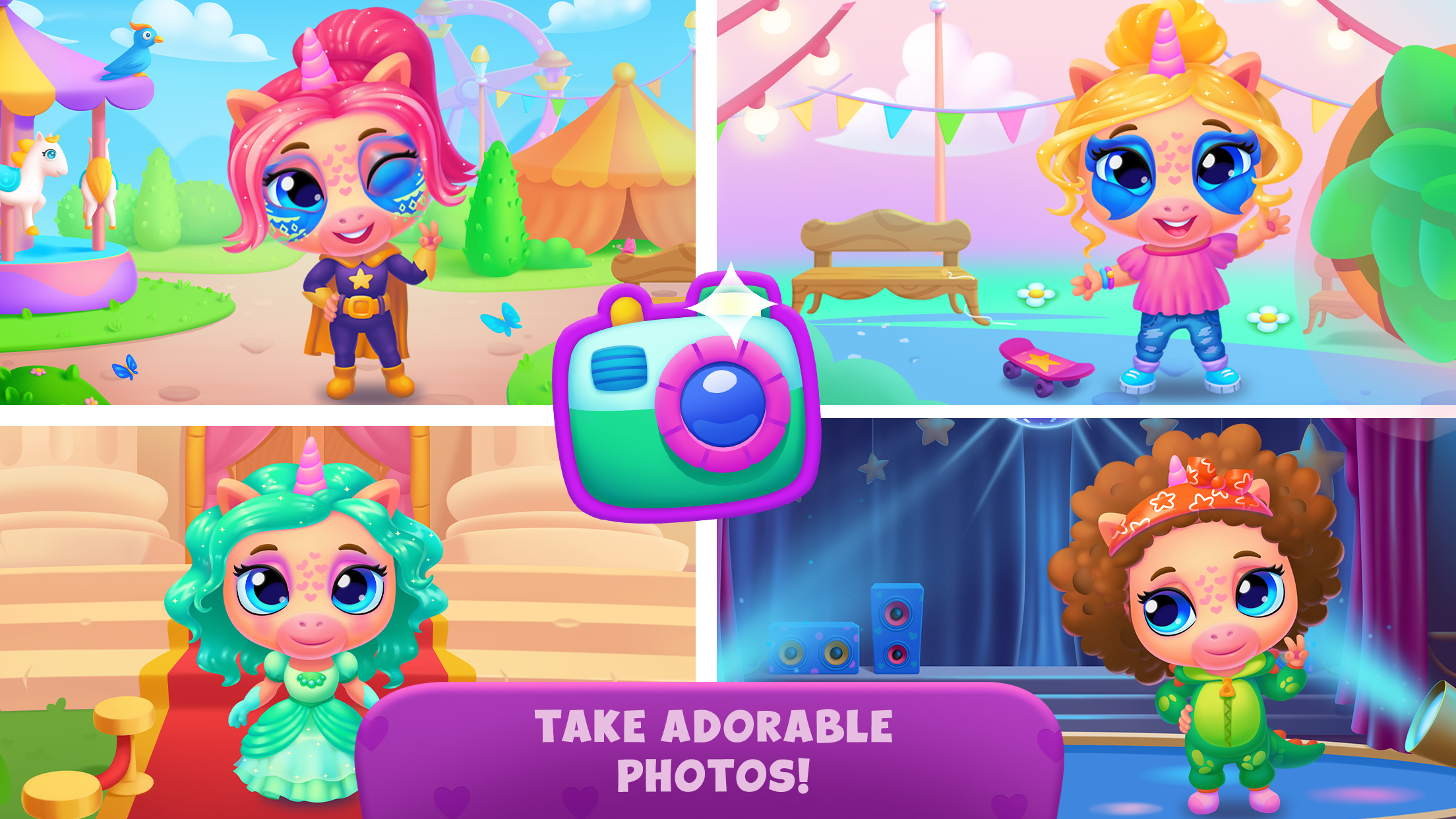 اسکرین شات 5 بازی Unicorn Dress up games kids