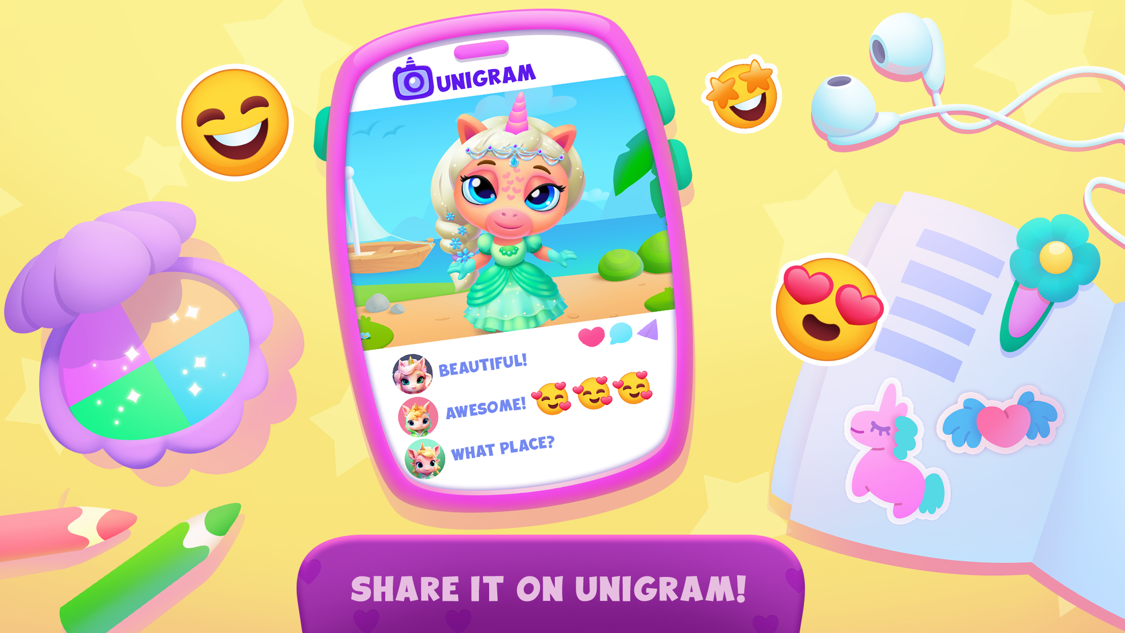 اسکرین شات 6 بازی Unicorn Dress up games kids