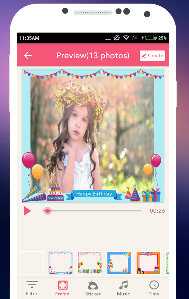 اسکرین شات 5 برنامه Birthday Slideshow with Music