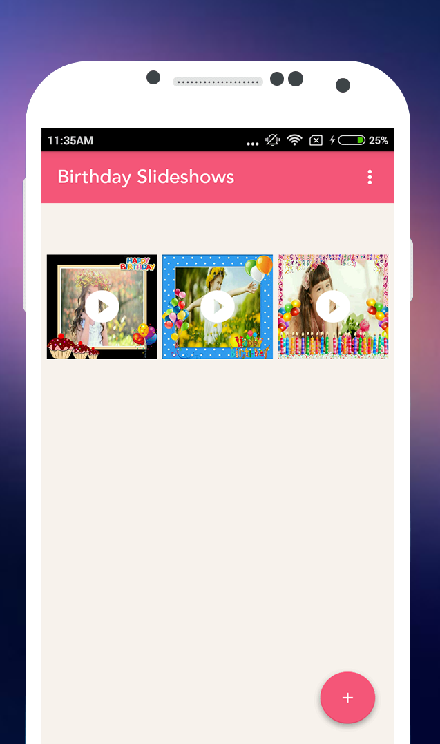 اسکرین شات 1 برنامه Birthday Slideshow with Music