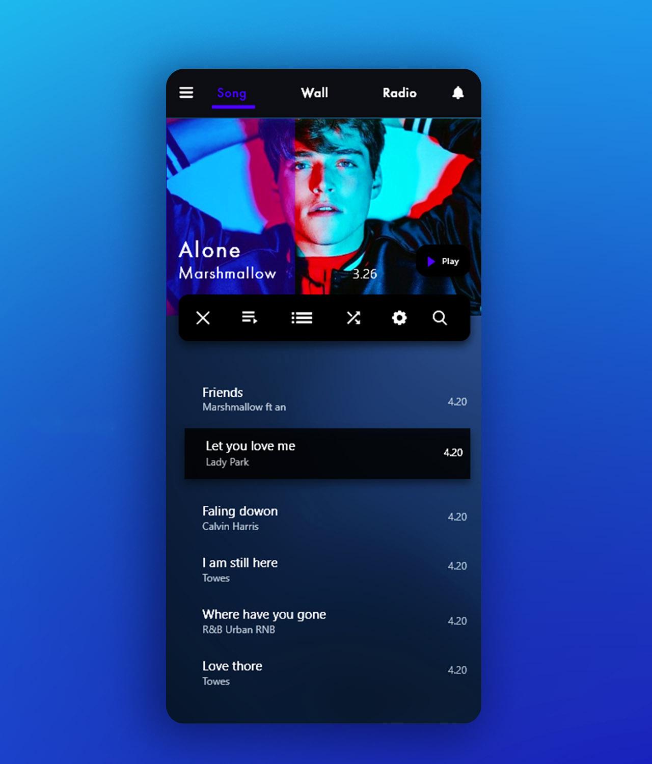 اسکرین شات 1 برنامه Social Music Player & Radio Pl