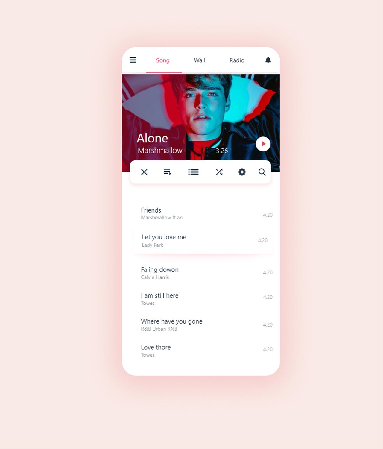 اسکرین شات 2 برنامه Social Music Player & Radio Pl