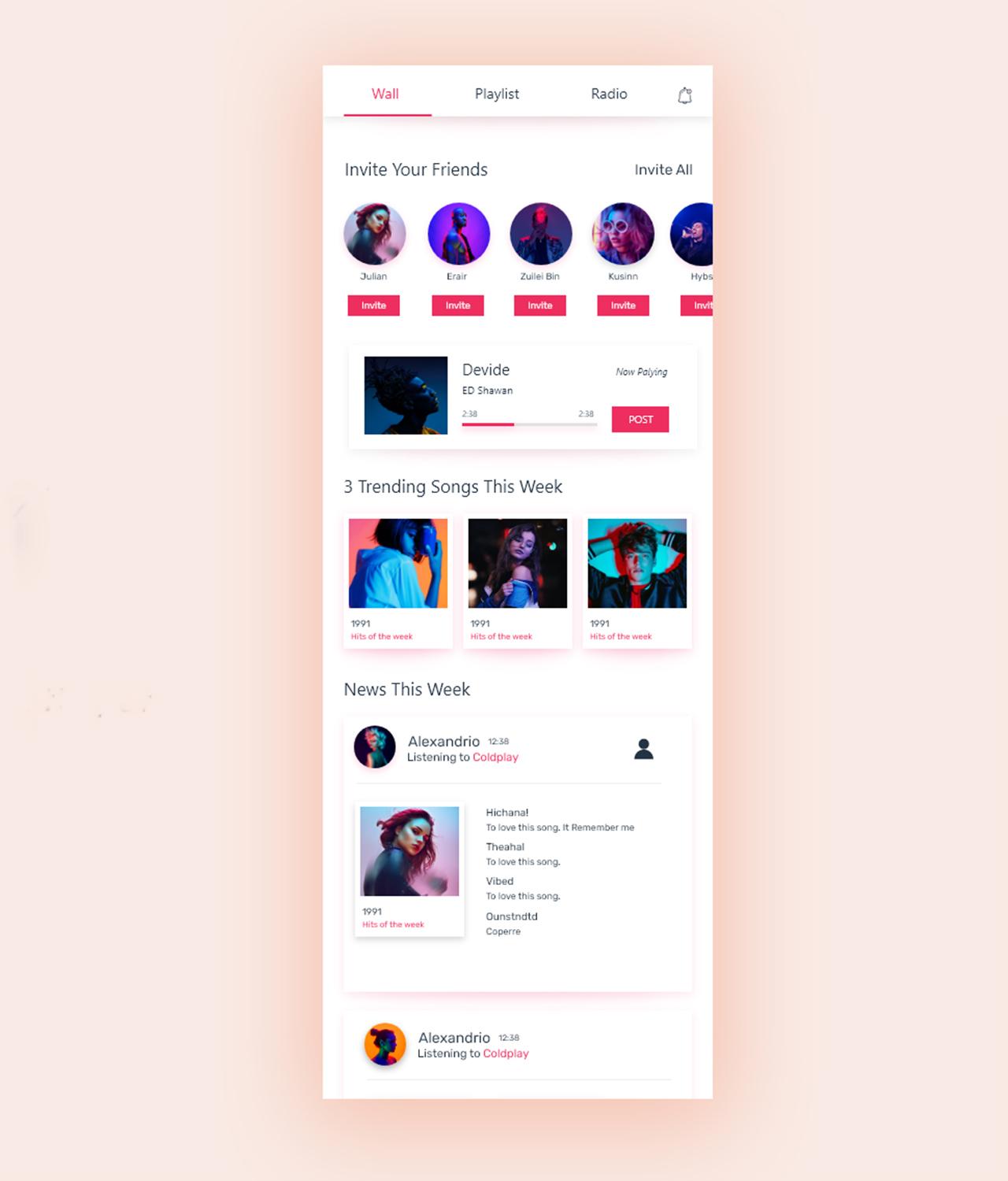 اسکرین شات 4 برنامه Social Music Player & Radio Pl