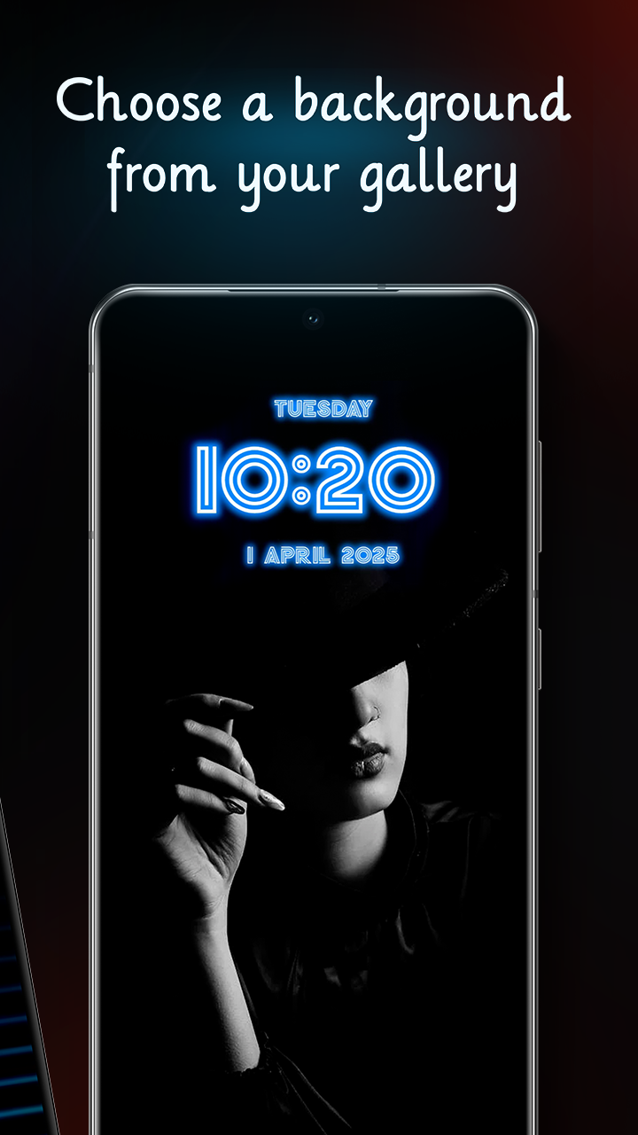 اسکرین شات 4 برنامه Neon Digital Clock Wallpaper
