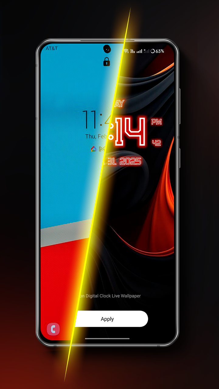 اسکرین شات 2 برنامه Neon Digital Clock Wallpaper