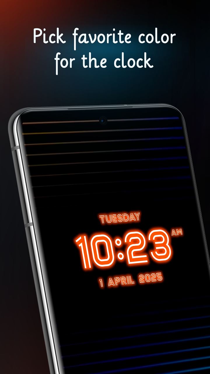 اسکرین شات 3 برنامه Neon Digital Clock Wallpaper