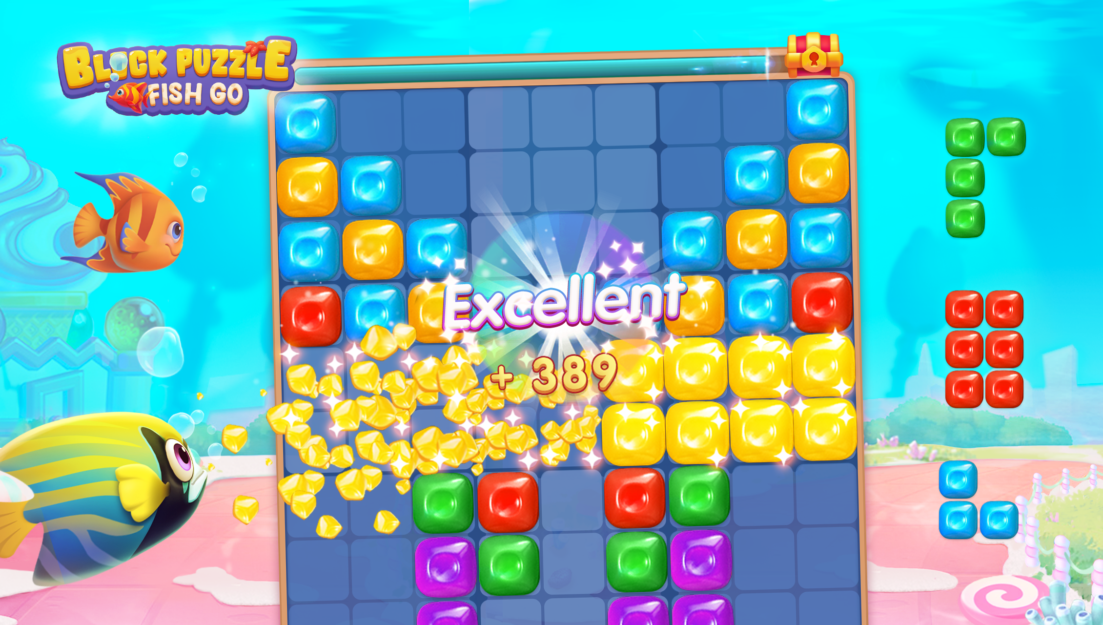 اسکرین شات 3 بازی Block Puzzle 99: Fish Go