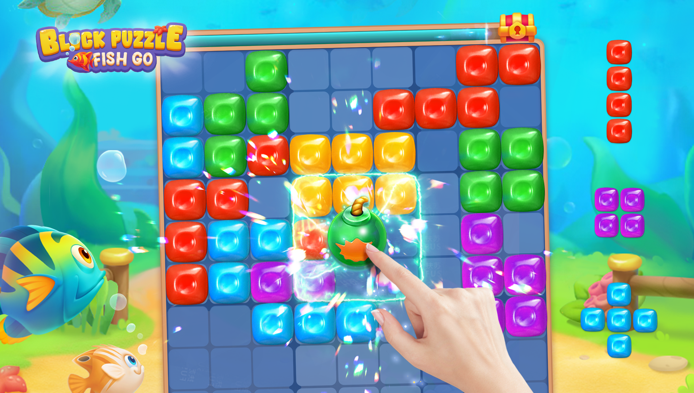 اسکرین شات 2 بازی Block Puzzle 99: Fish Go
