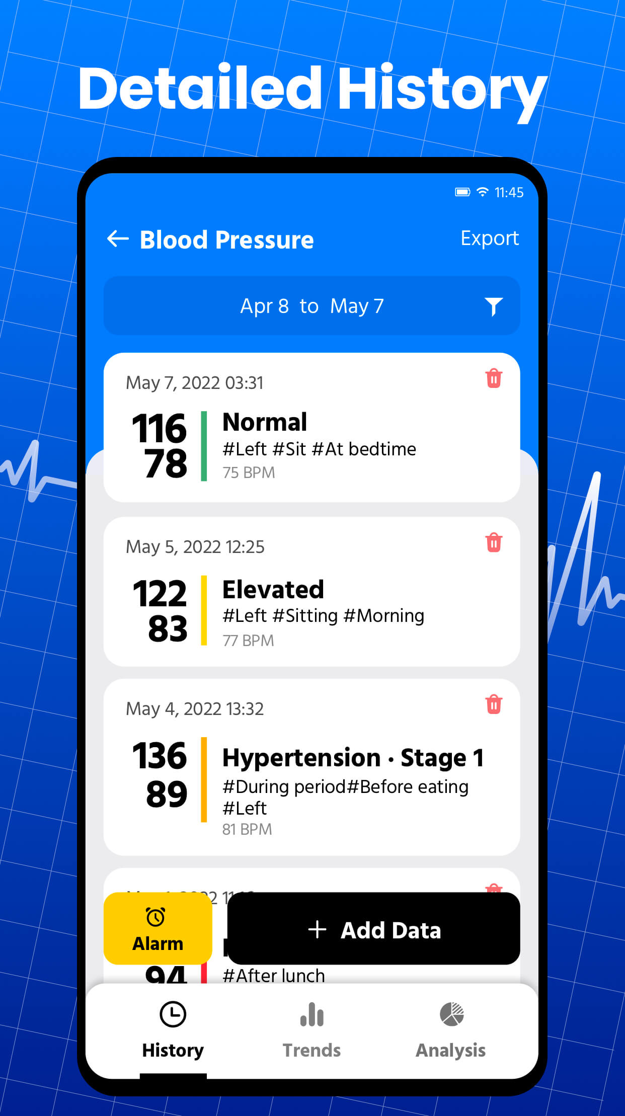 اسکرین شات 2 برنامه Blood Pressure App Pro