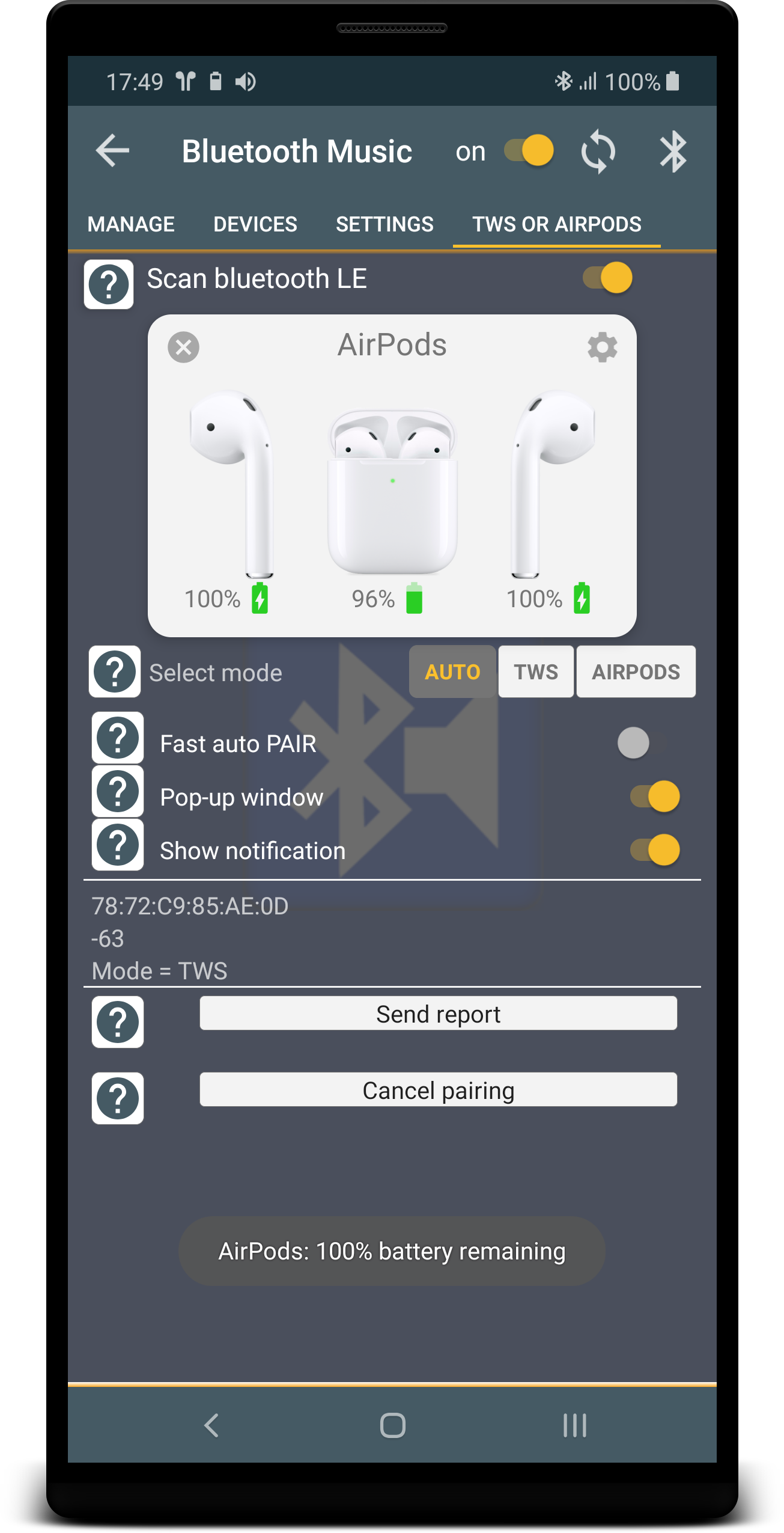 اسکرین شات 6 برنامه Bluetooth Music Widget Battery