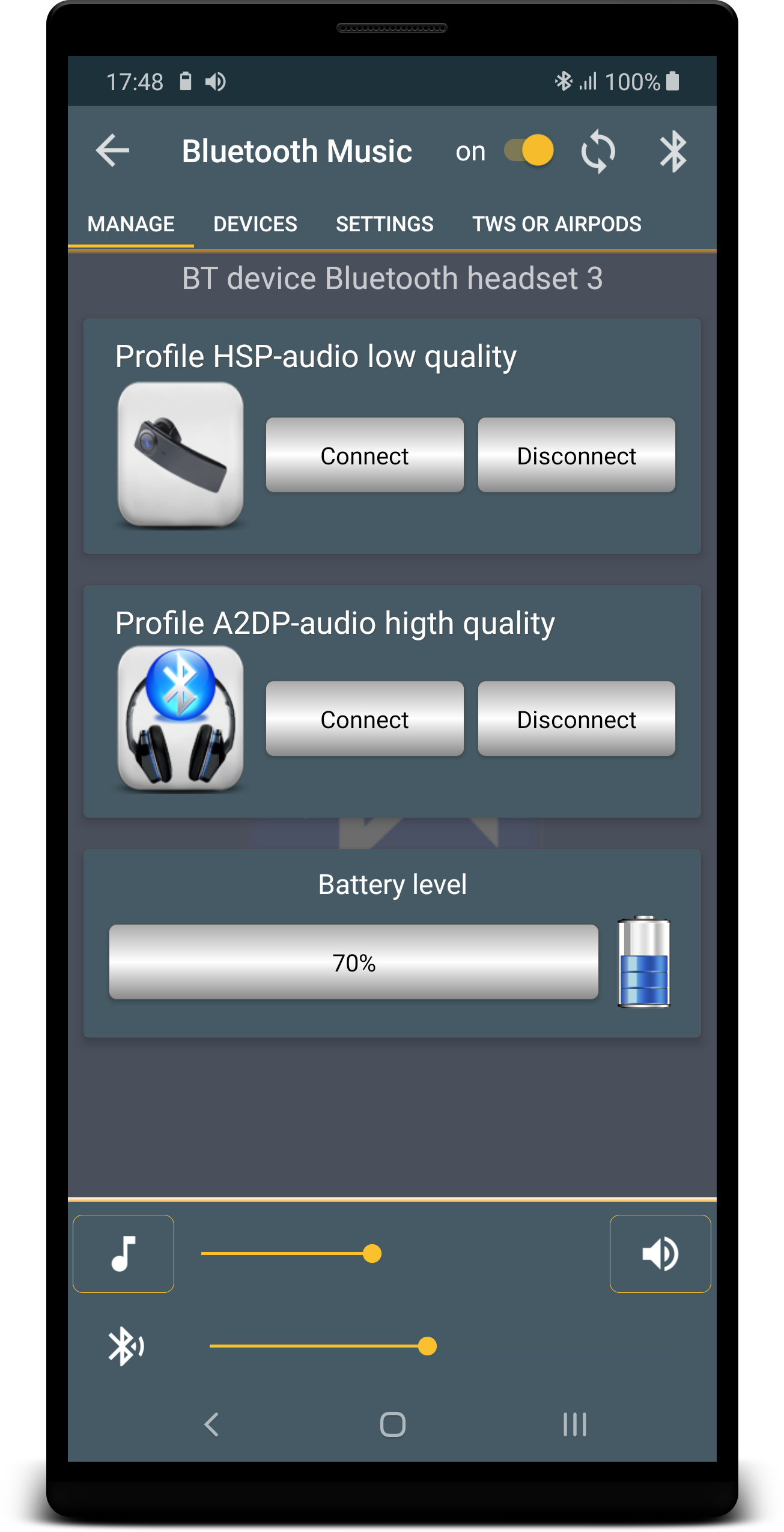 اسکرین شات 3 برنامه Bluetooth Music Widget Battery