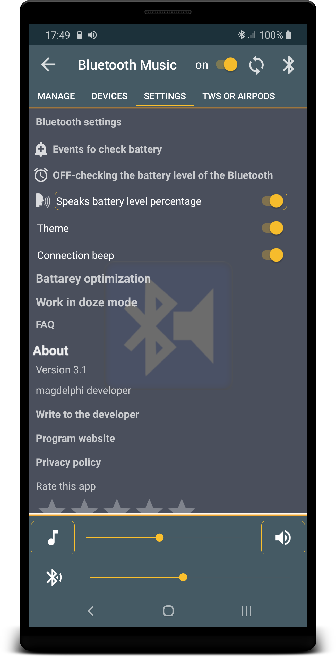 اسکرین شات 5 برنامه Bluetooth Music Widget Battery
