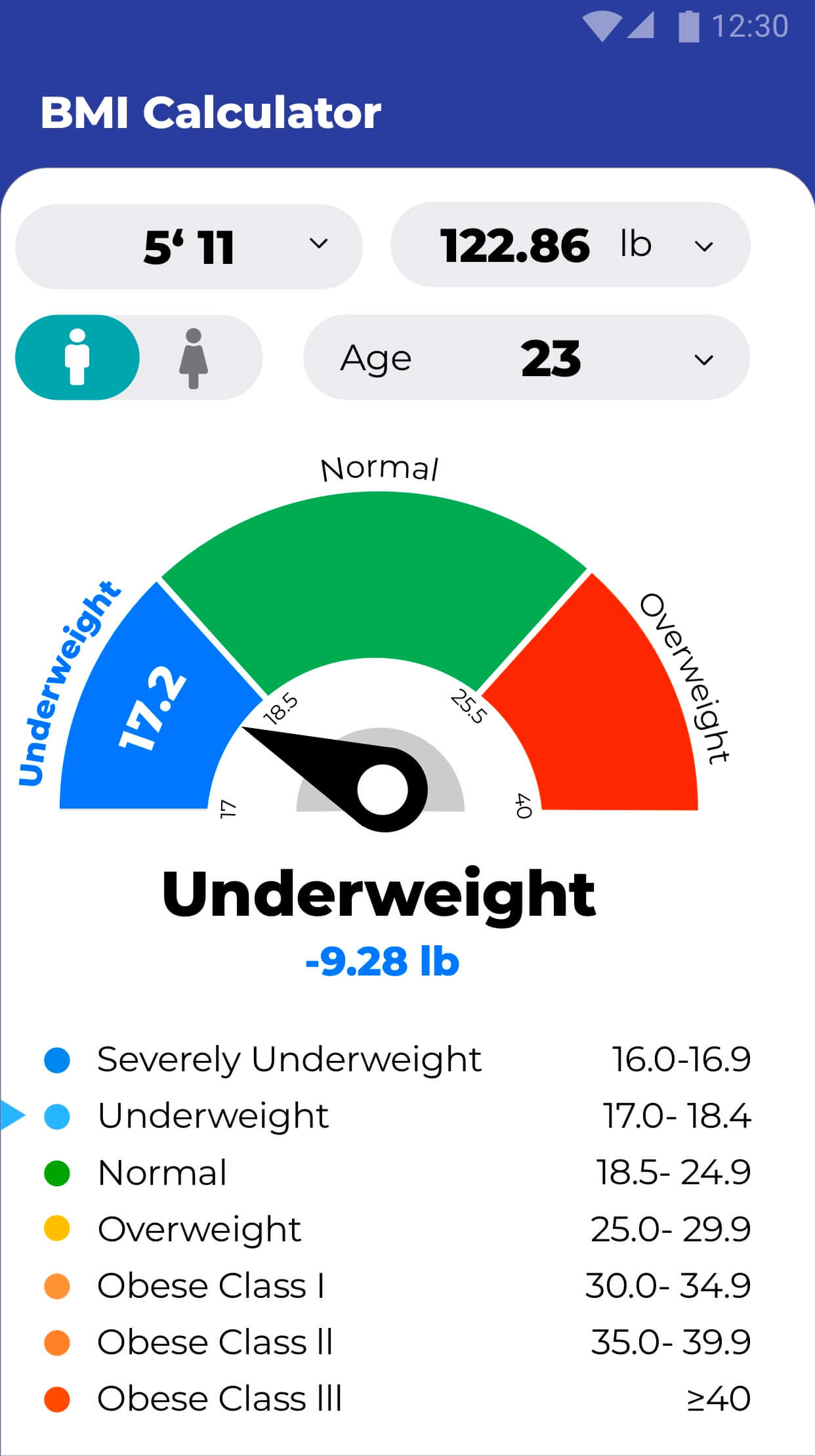 اسکرین شات 8 برنامه BMI Calculator - Ideal Weight