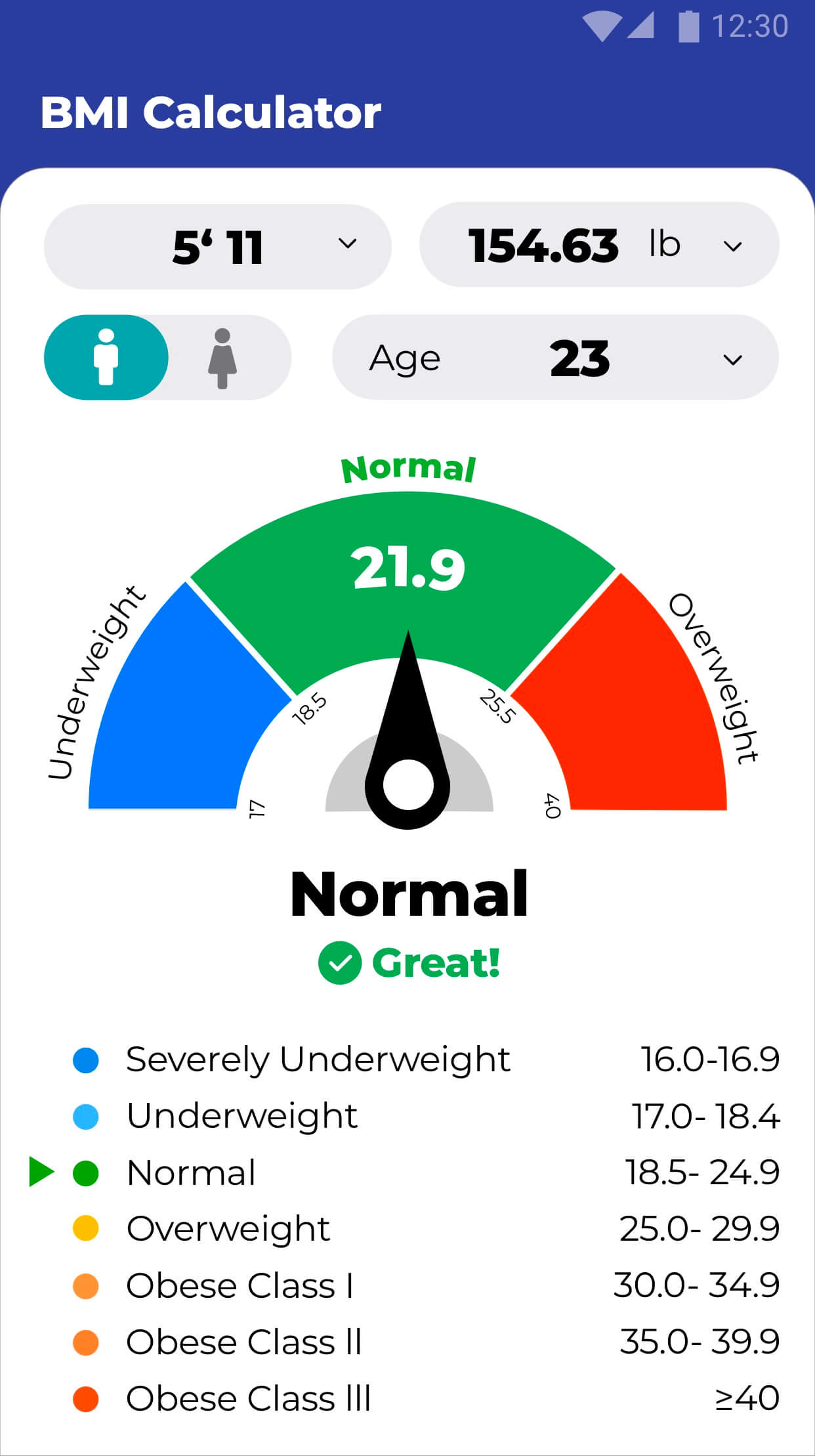 اسکرین شات 6 برنامه BMI Calculator - Ideal Weight