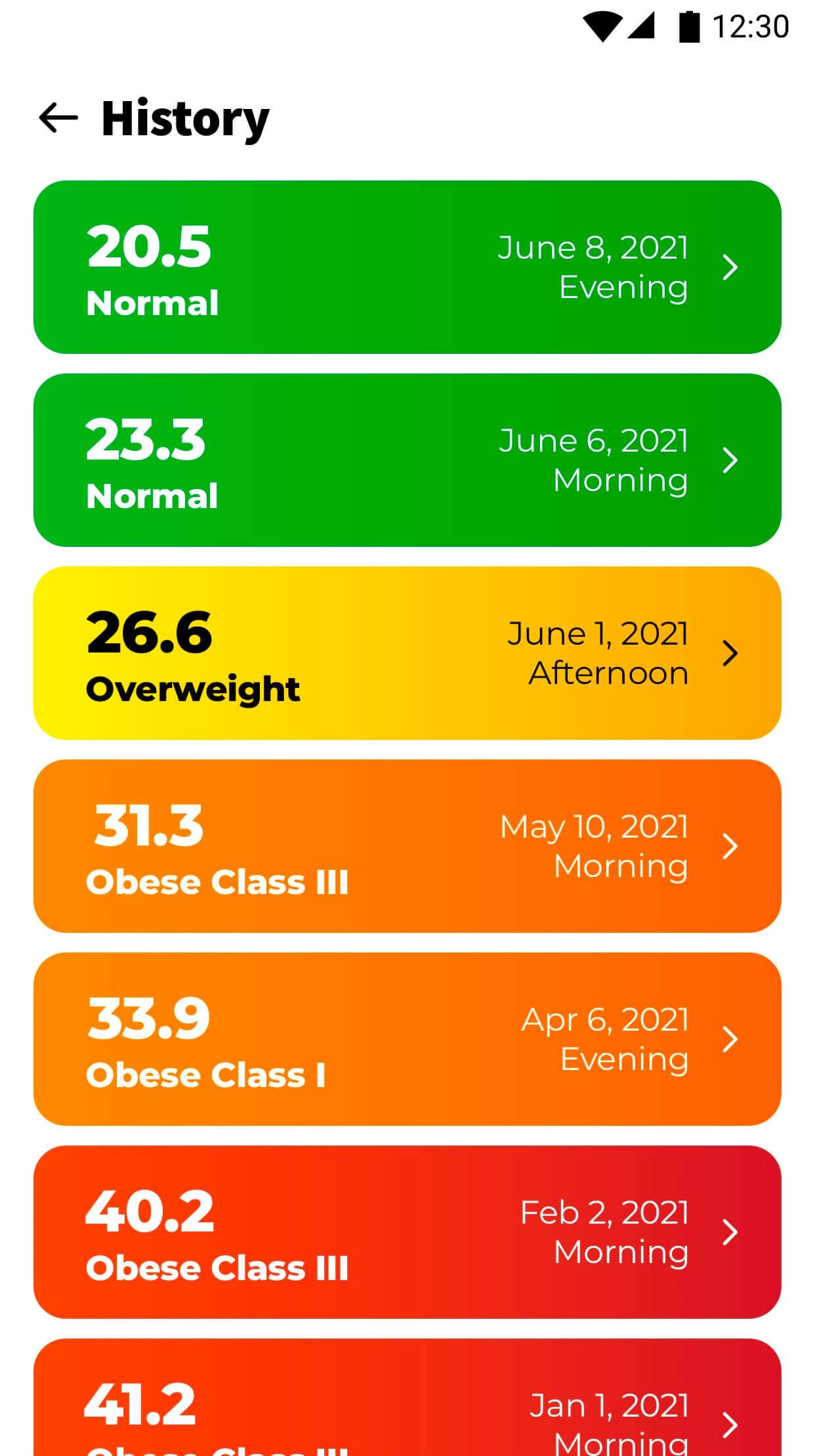 اسکرین شات 5 برنامه BMI Calculator - Ideal Weight