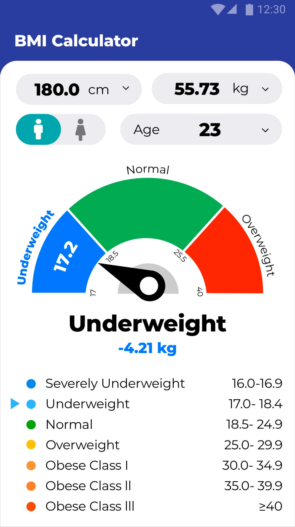 اسکرین شات 3 برنامه BMI Calculator - Ideal Weight