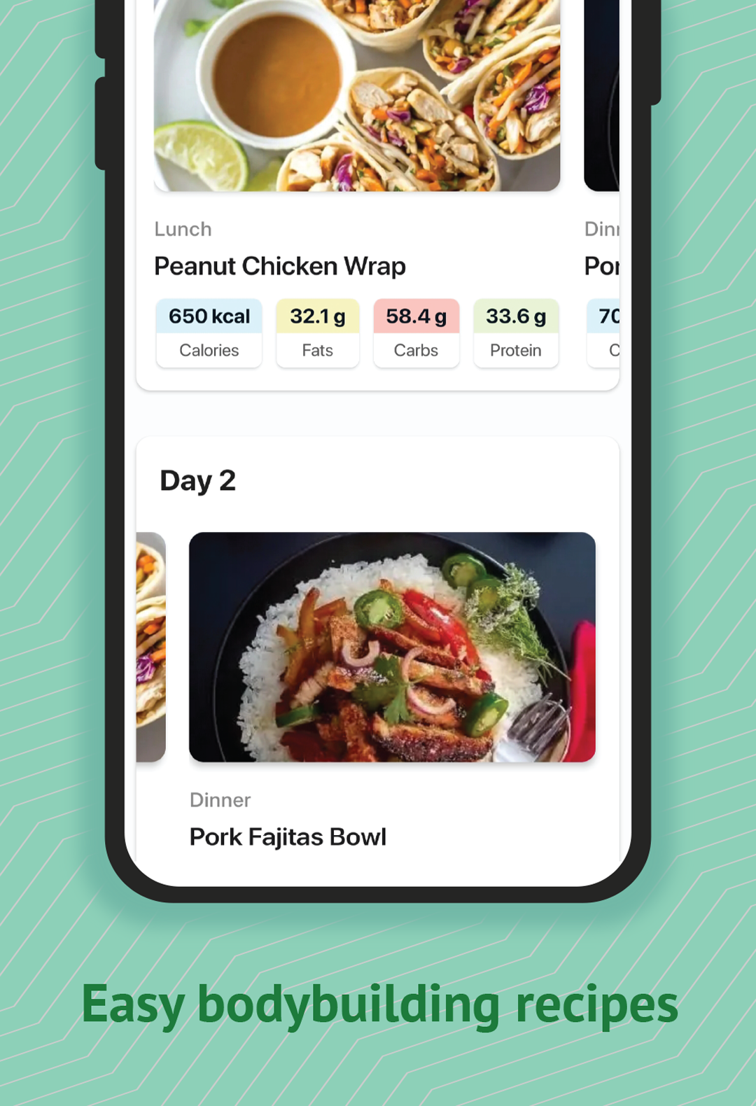 اسکرین شات 3 برنامه Muscle Builder Diet & Meals