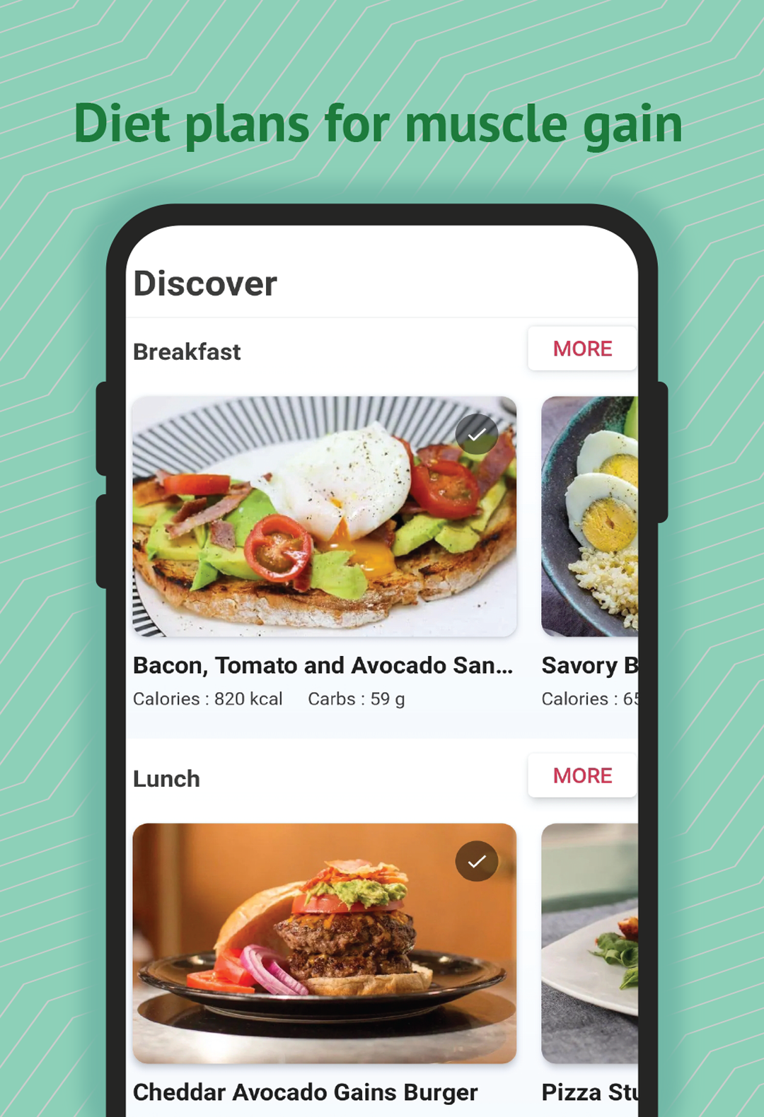 اسکرین شات 2 برنامه Muscle Builder Diet & Meals