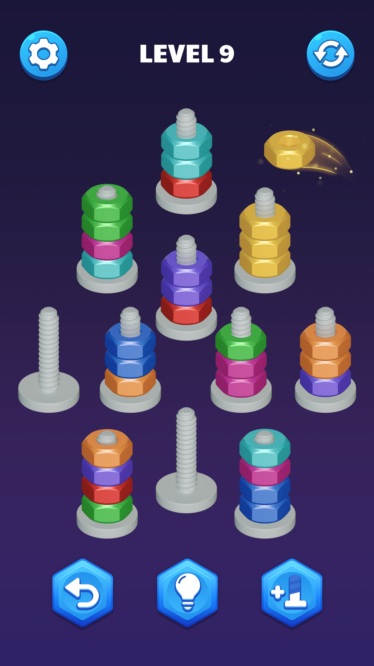 اسکرین شات 3 بازی Nut Sort Puzzle:Nuts and Bolts