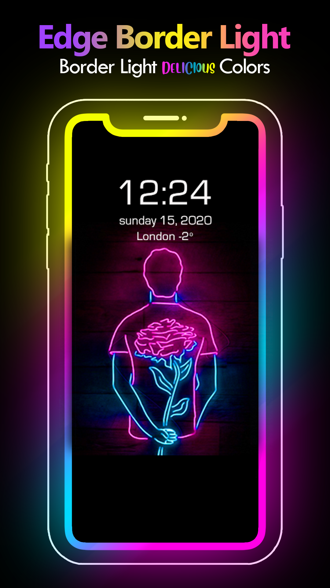 اسکرین شات 1 برنامه Border Light Art Edge Lighting