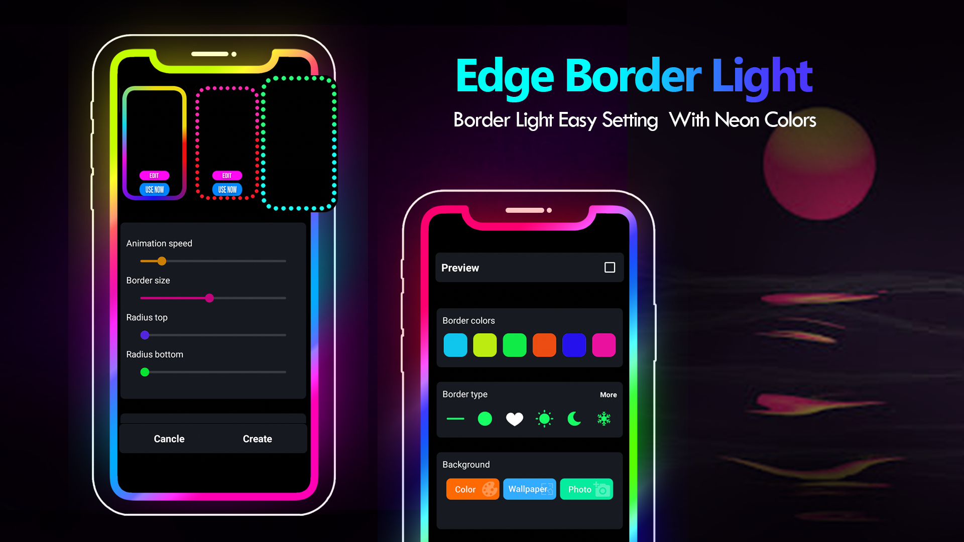 اسکرین شات 3 برنامه Border Light Art Edge Lighting