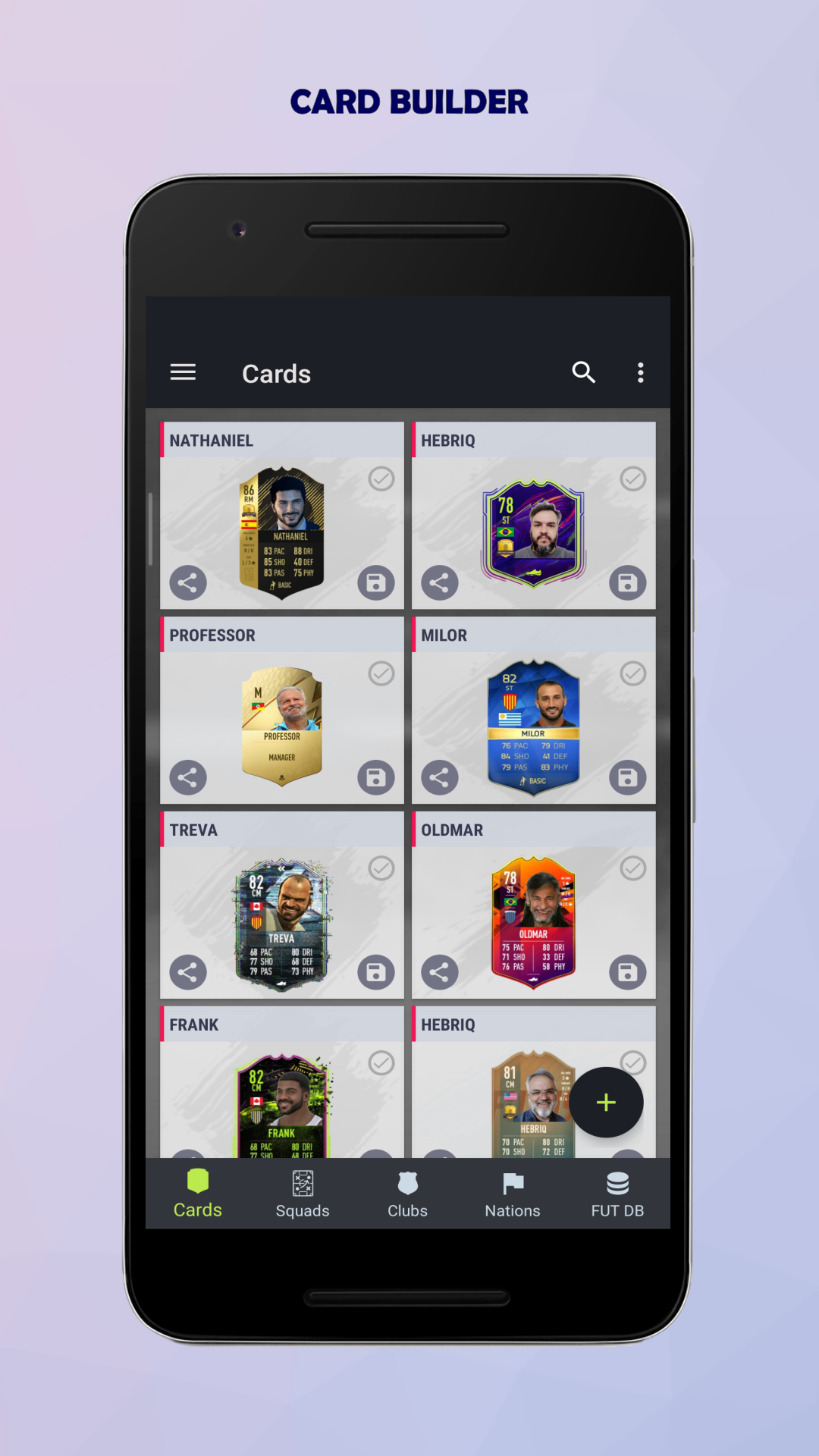 اسکرین شات 2 بازی UT Card Builder 25