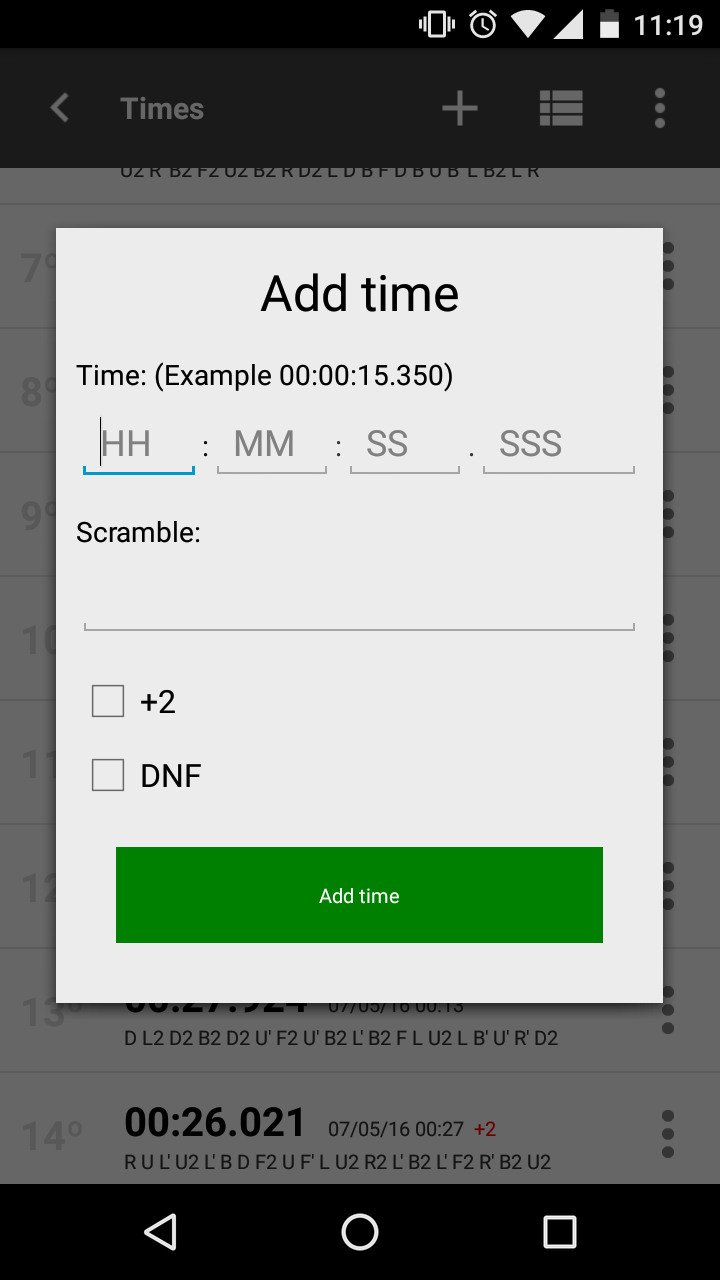 اسکرین شات برنامه Cube Timer 7