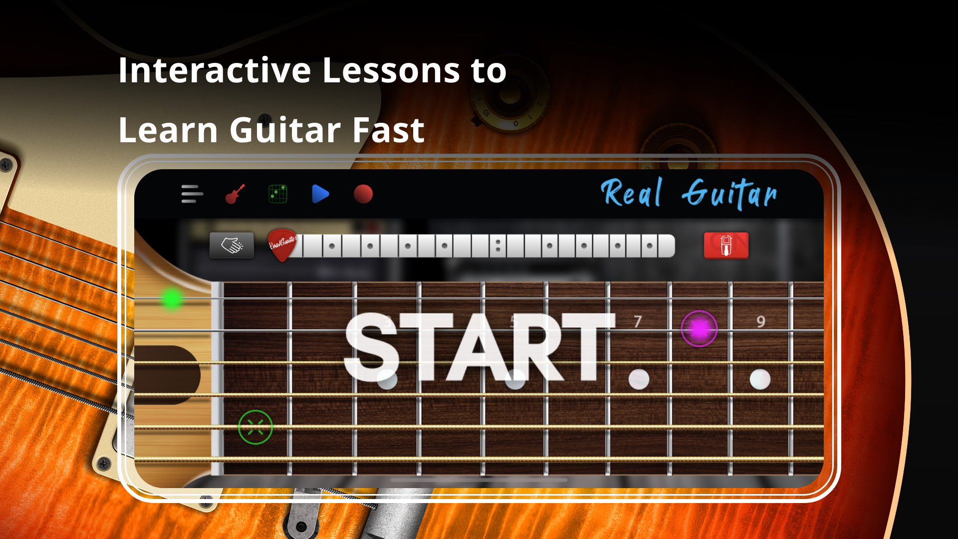 اسکرین شات 3 برنامه Real Guitar: acoustic electric