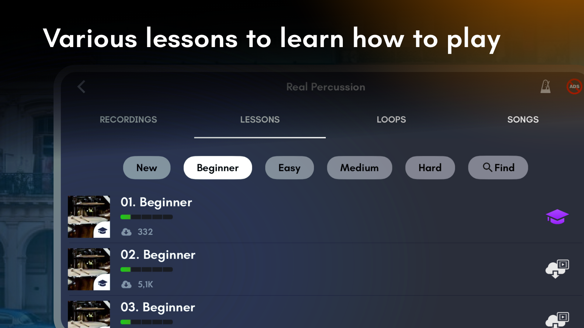اسکرین شات 5 برنامه Real Percussion: drum set