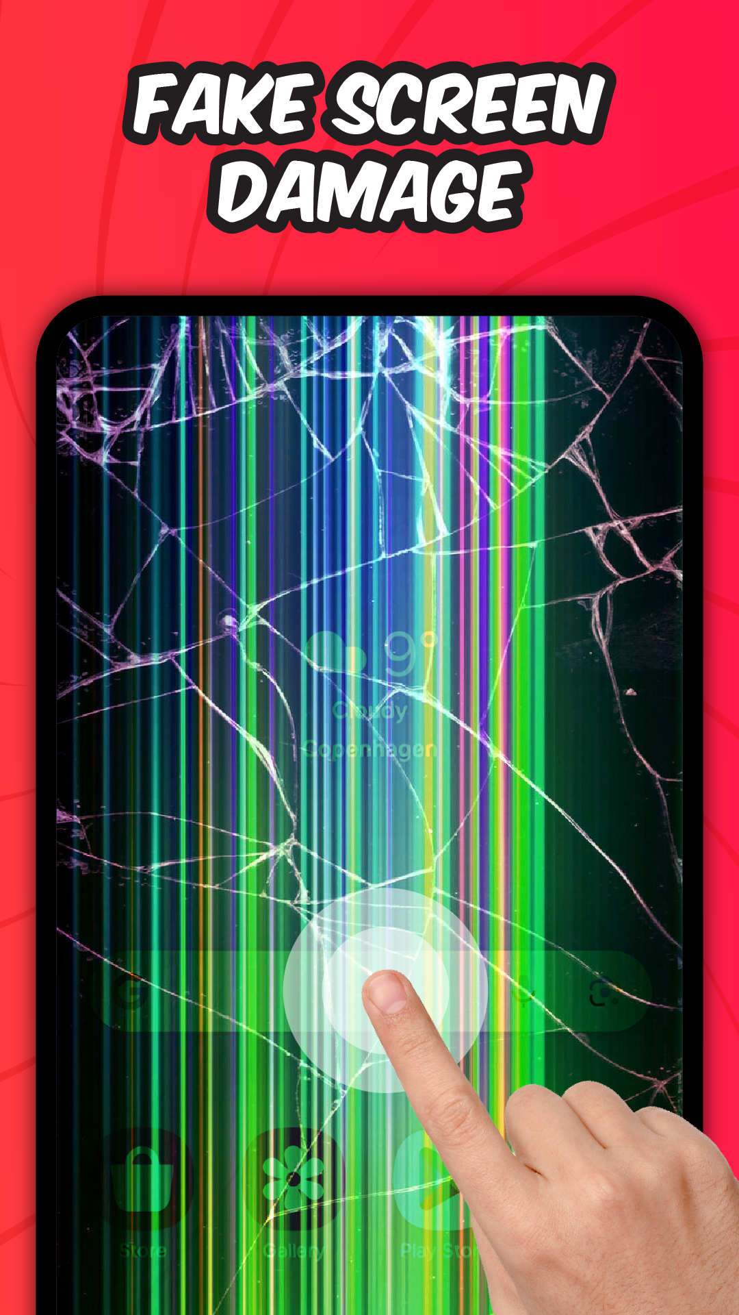 اسکرین شات 1 برنامه Broken Screen Prank On Touch