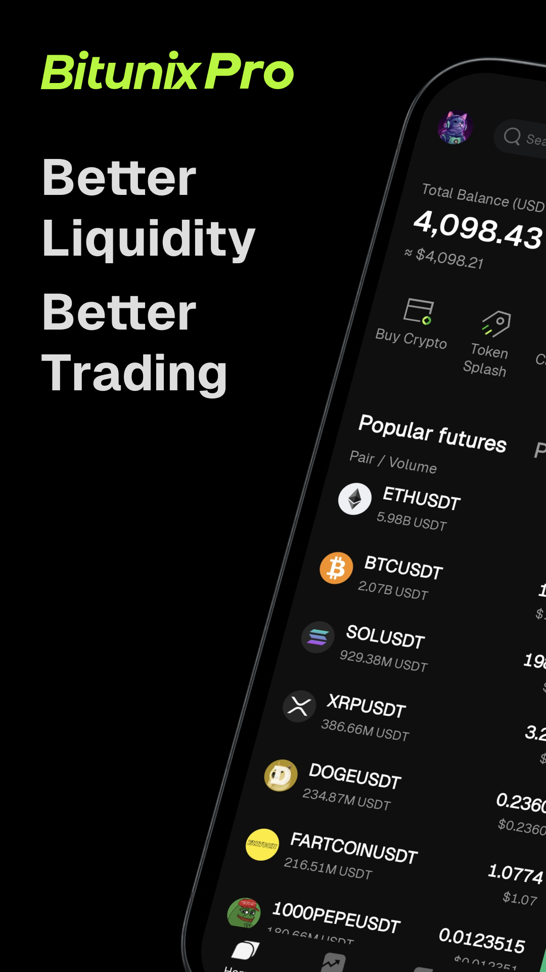 اسکرین شات 1 برنامه Bitunix Pro: Trade Bitcoin