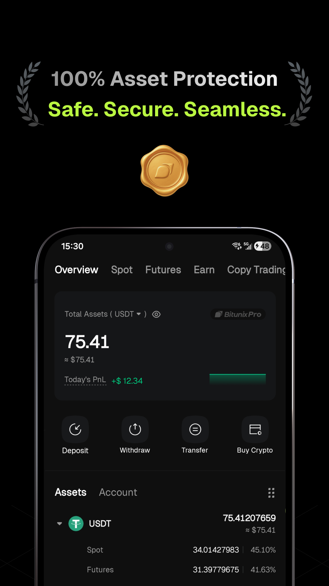 اسکرین شات 6 برنامه Bitunix Pro: Trade Bitcoin