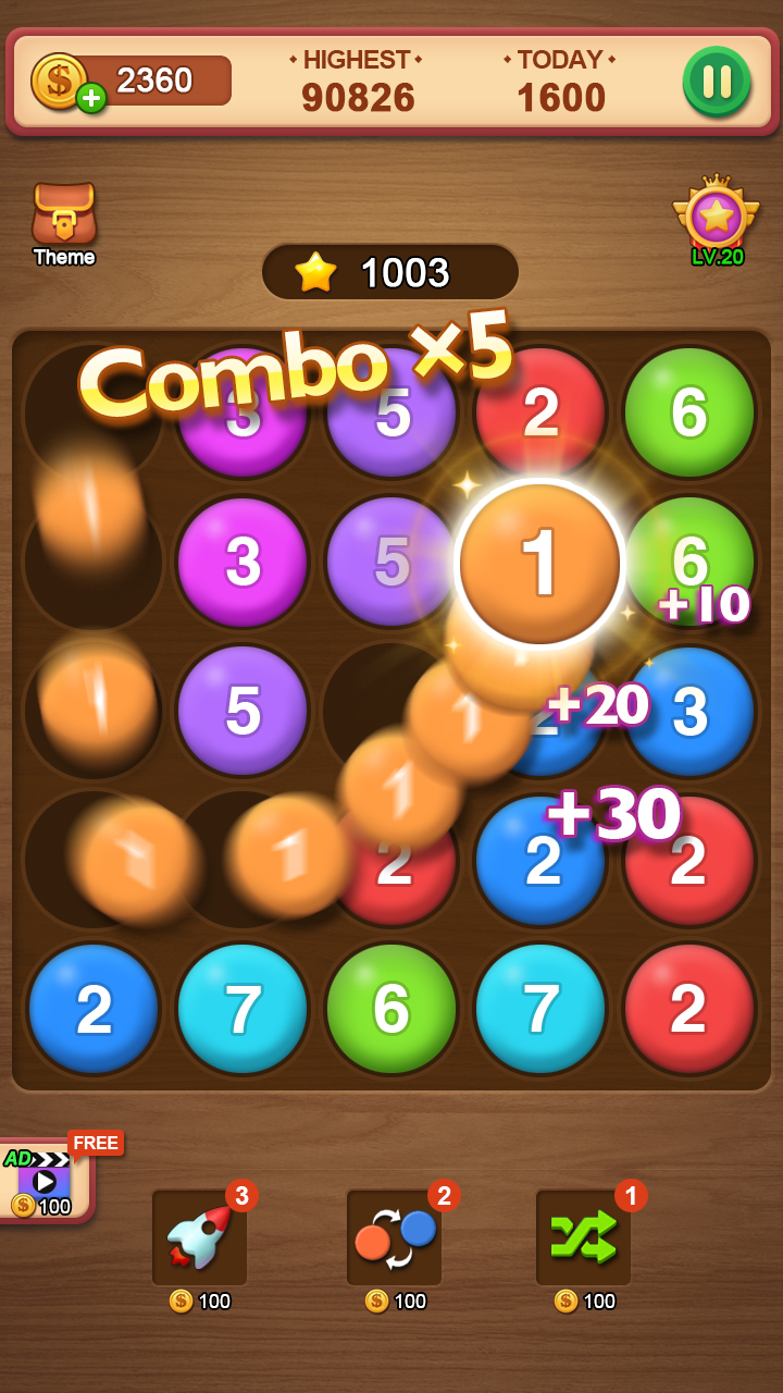 اسکرین شات 4 بازی Number Puzzle - bubble match