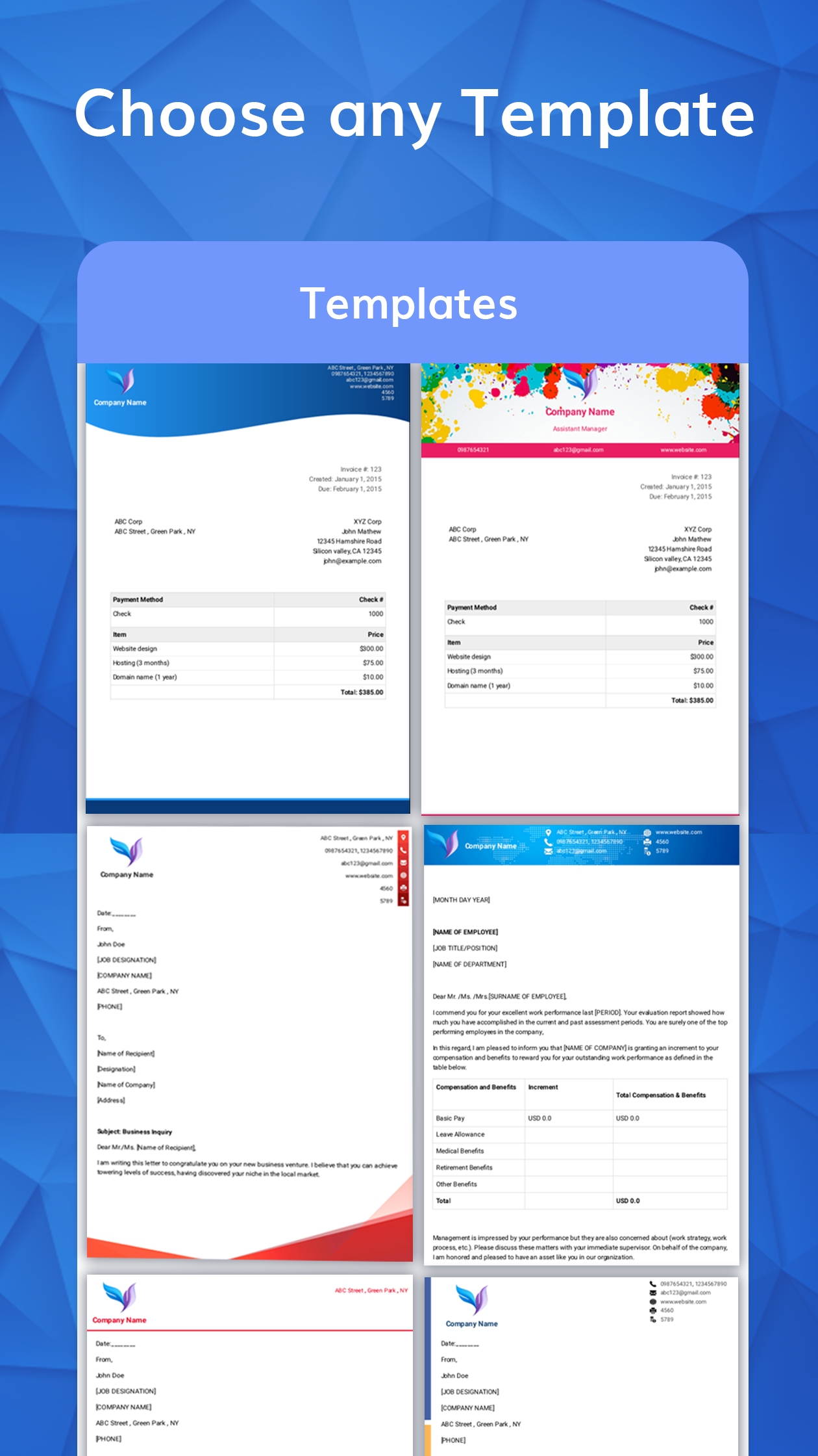 اسکرین شات 2 برنامه Letterhead Maker with logo PDF