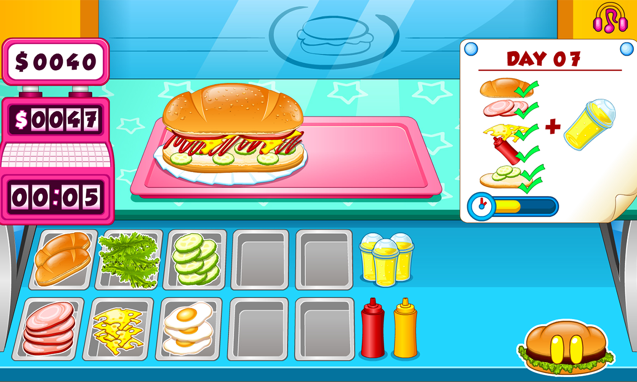 اسکرین شات 6 بازی Go Fast Cooking Sandwiches